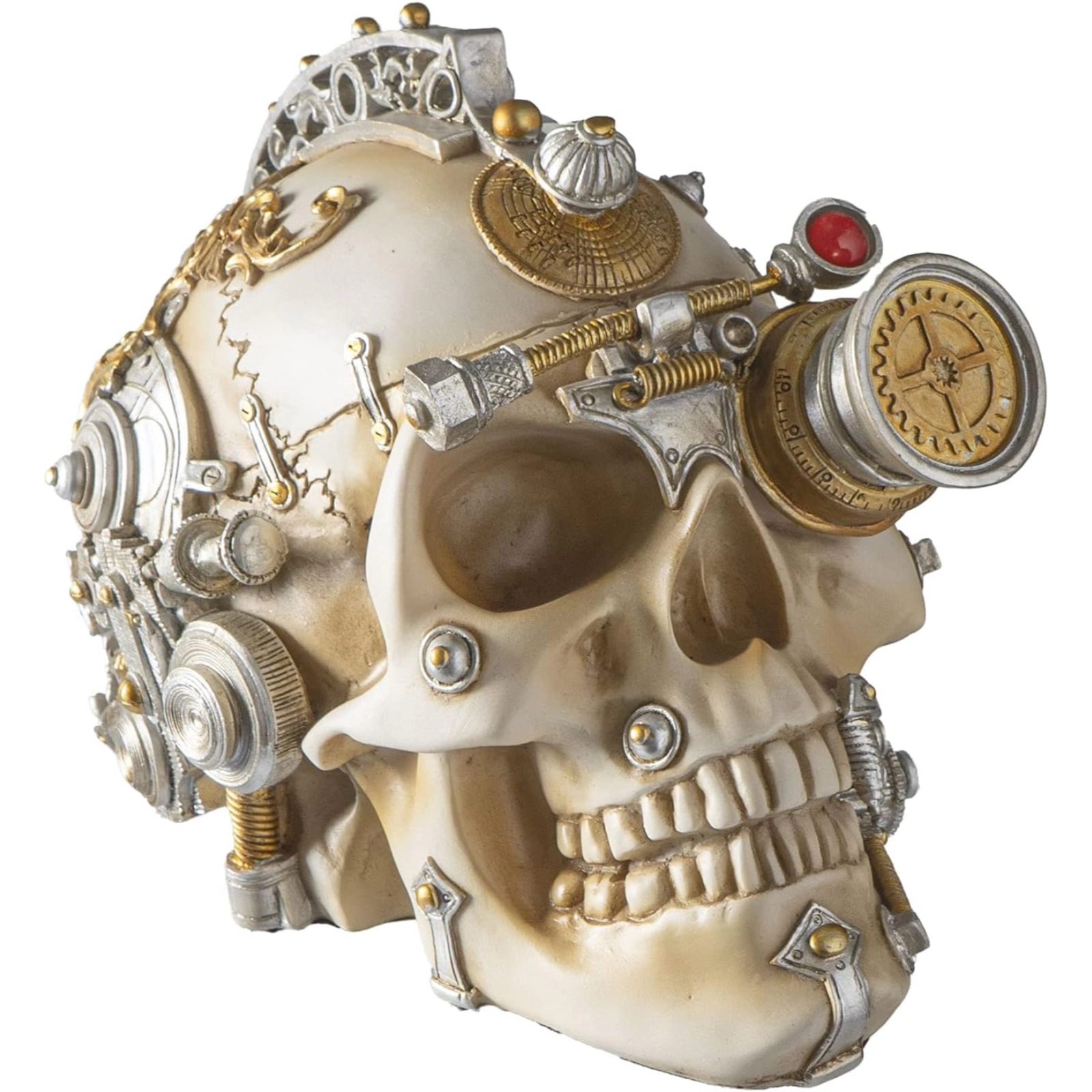 Pacific Giftware Erasmus Darwin's Steampunk Cerebrum Human Skull Figurine 8.9 x 6.1 inch