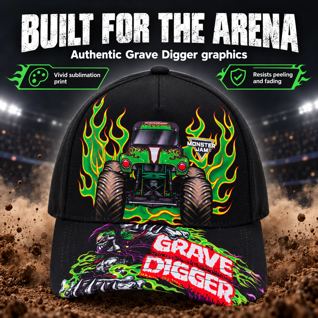 Monster Jam Grave Digger Boys' Baseball Cap