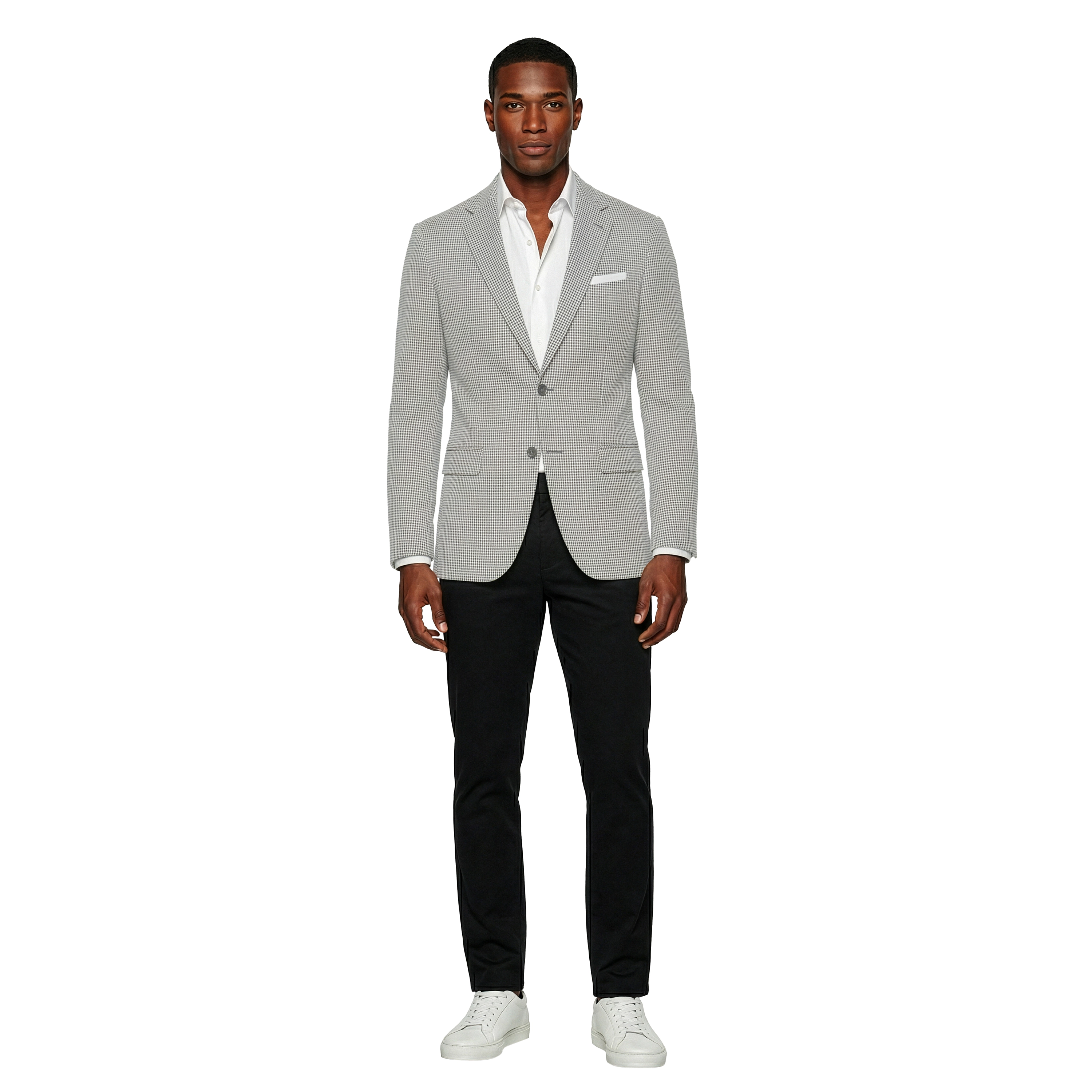 Zegarie Men's Regular Fit Micro Houndstooth Sport Coat
