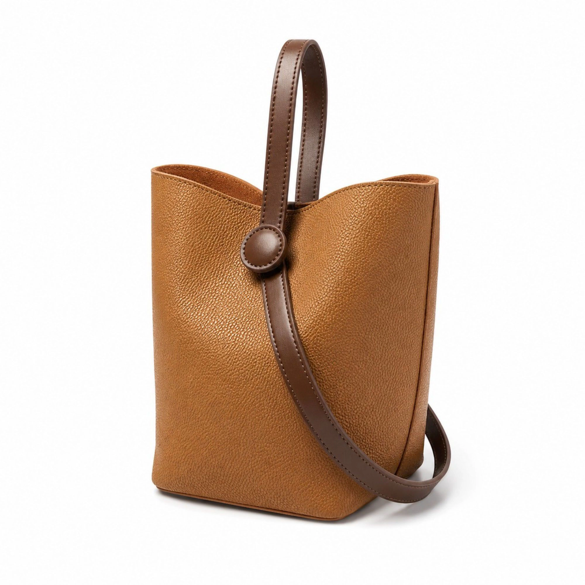 Alilang Women's Bucket Crossbody Bag with Top Handle Adjustable Strap and Pebbled Texture