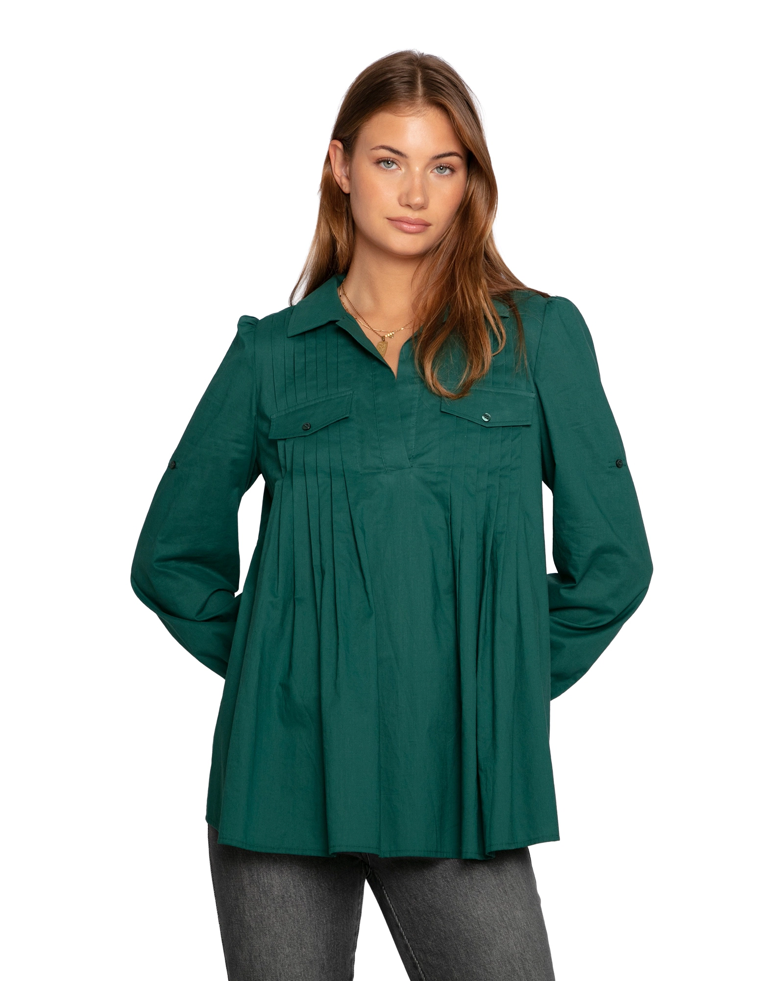 Belle & Bloom Catch Feelings Pintuck Shirt