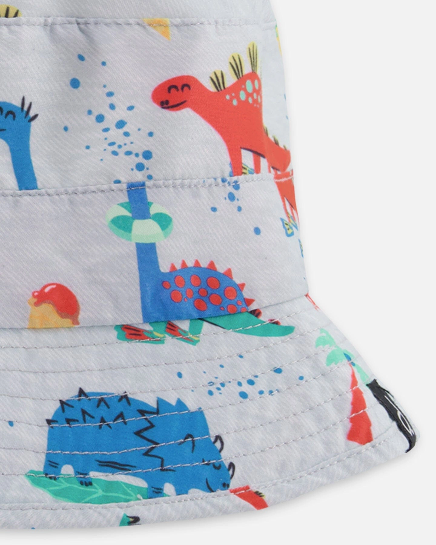 Deux par Boys Recycled Polyester Beach Hat Dinosaur Print
