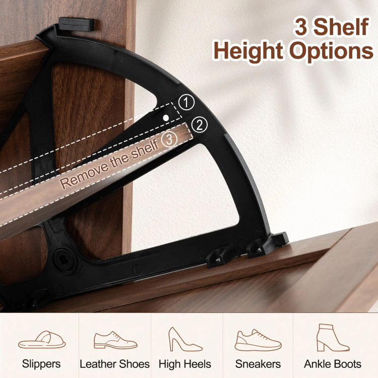 Hivvago Narrow Shoe Cabinet with Adjustable and Removable Shelves for Entryway