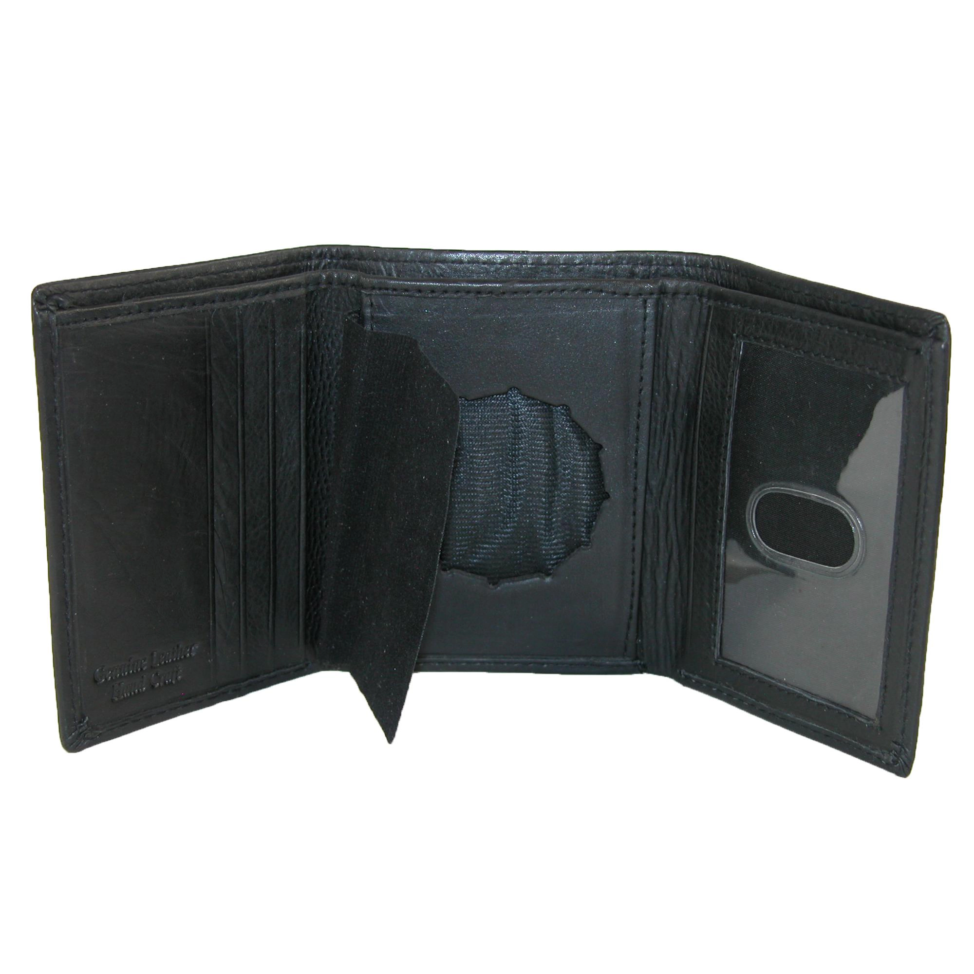 Paul & Taylor Men's Leather Badge Holder Trifold Wallet