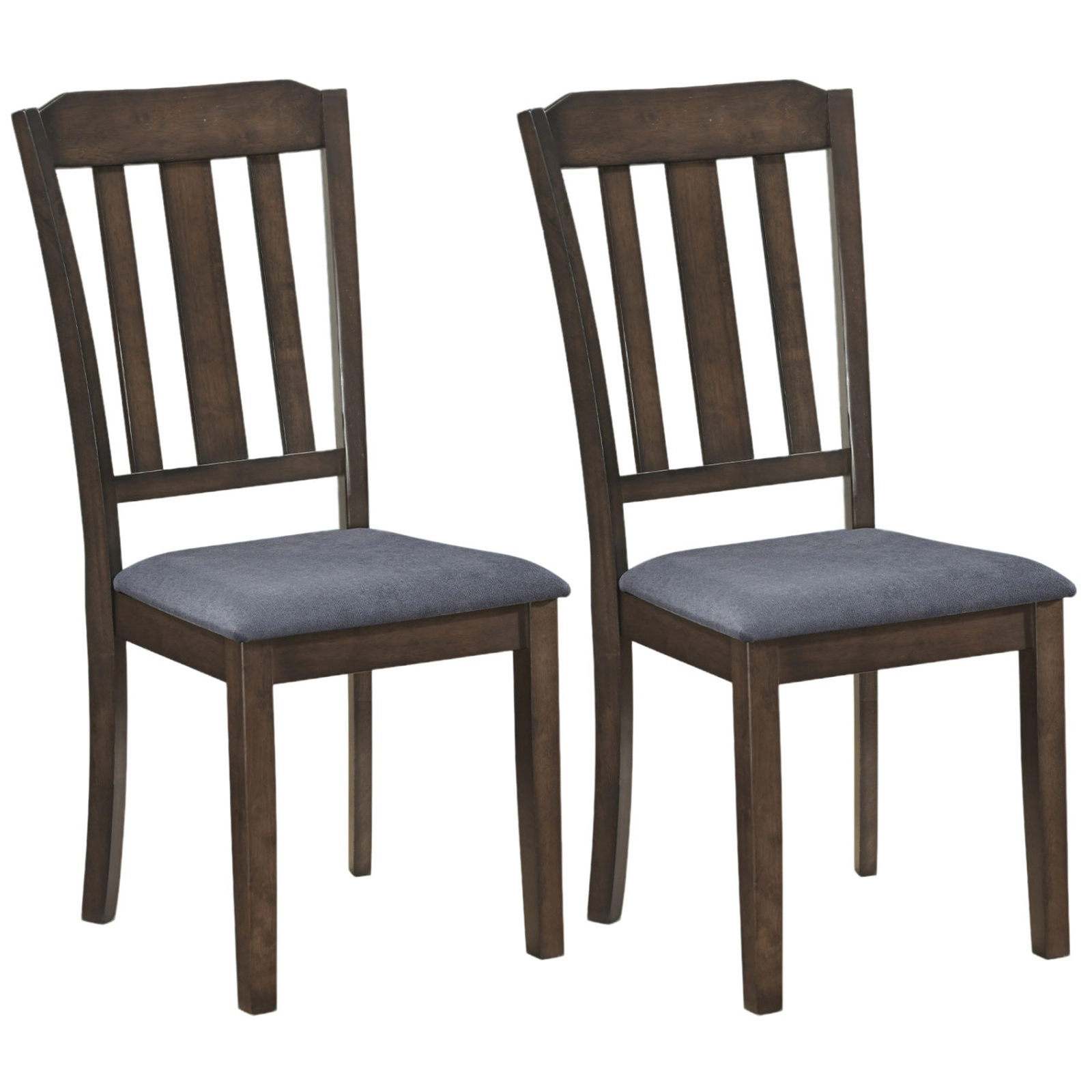 SUGIFT Set of 2 Faux Linen Dining Chairs with Hollow Backrest