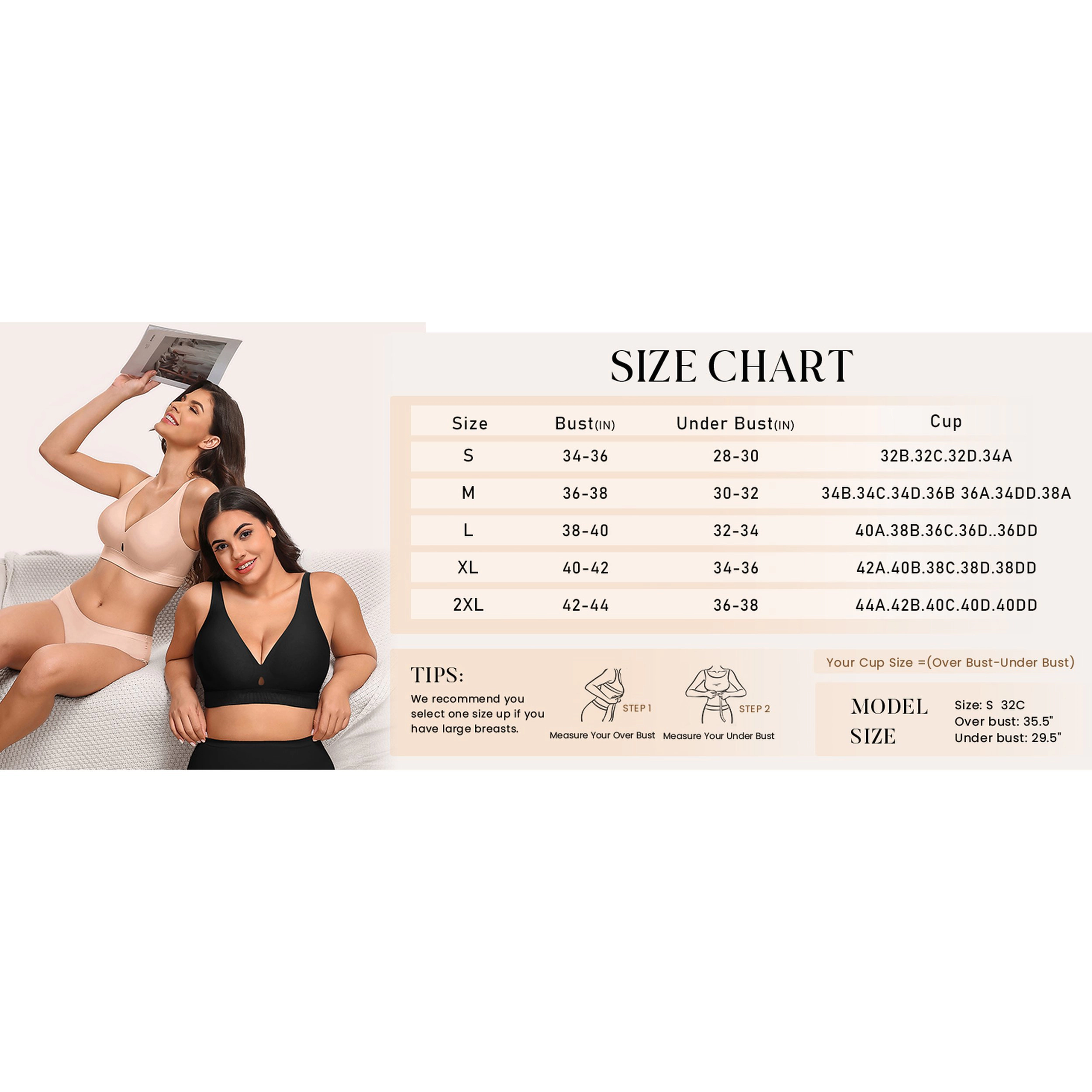 Avidlove Women's Seamless Wireless Full Coverage Bralette