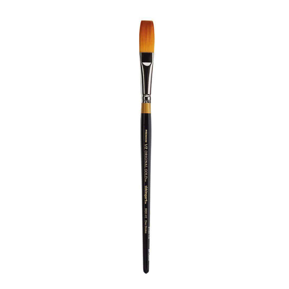 KINGART Original Gold 9100 One Stroke Golden Taklon Brush