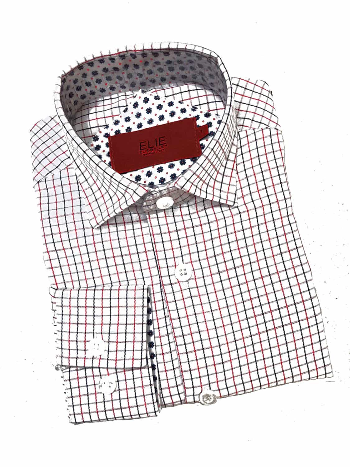 Elie Balleh Boys Slim Fit Plaid Button Down Shirt