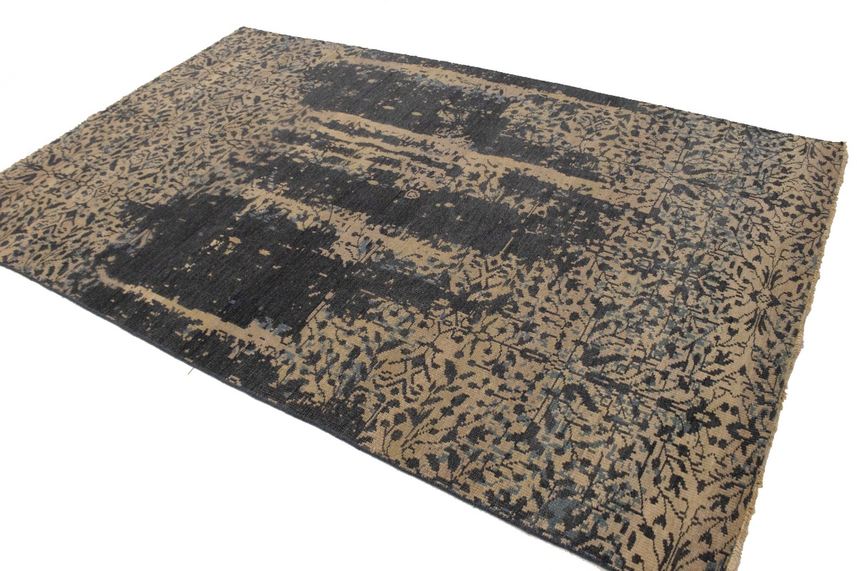 Magic Rugs 5'11 X 9'2 Charcoal Hand Knotted Oriental Modern Wool Rug