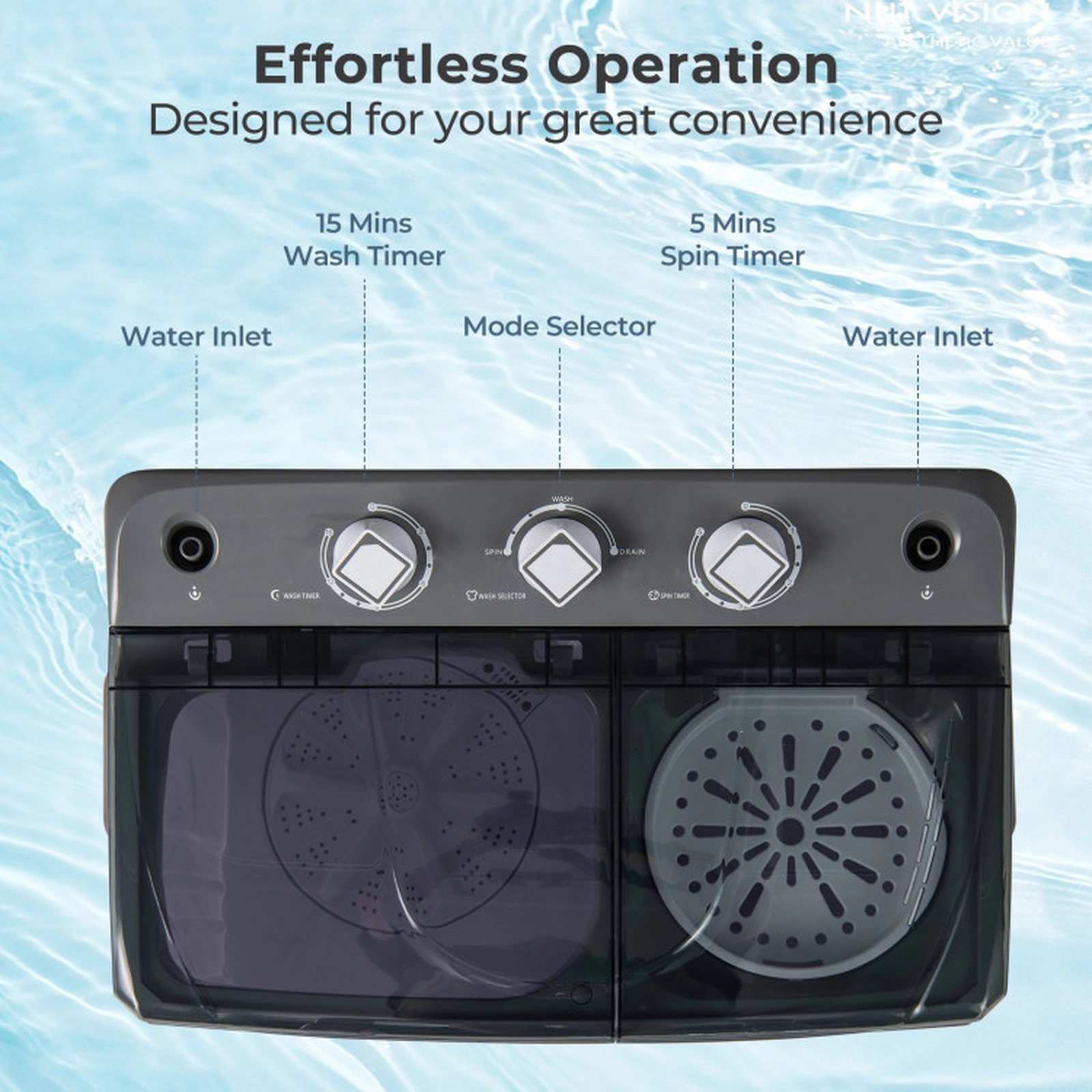 SUGIFT Gray Twin Tub Portable Washing Machine with Drain Pump and 12-lb Washer 25-in W 15.5-in D 29-in H