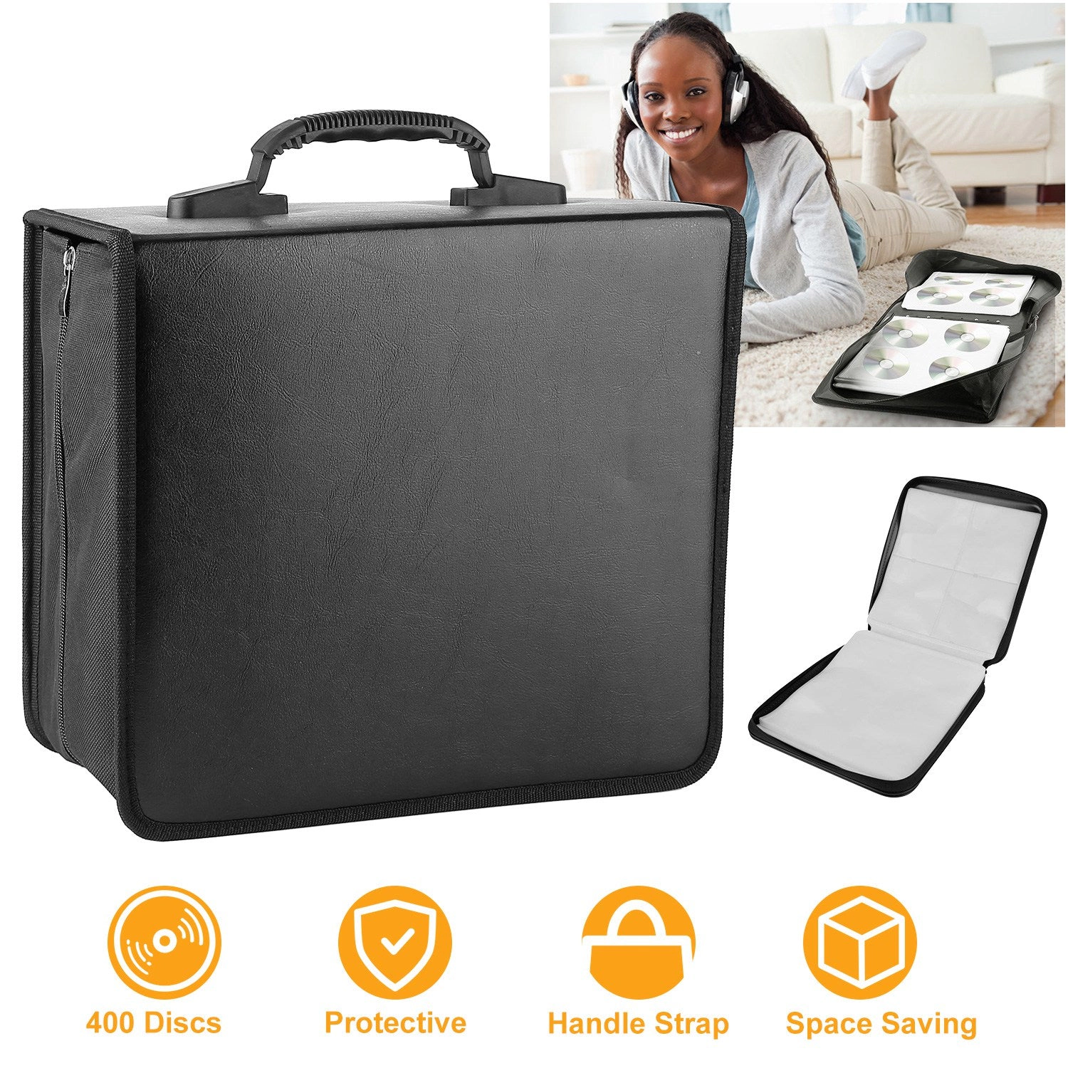 GBruno 400-Disc CD DVD Storage Case With Handle