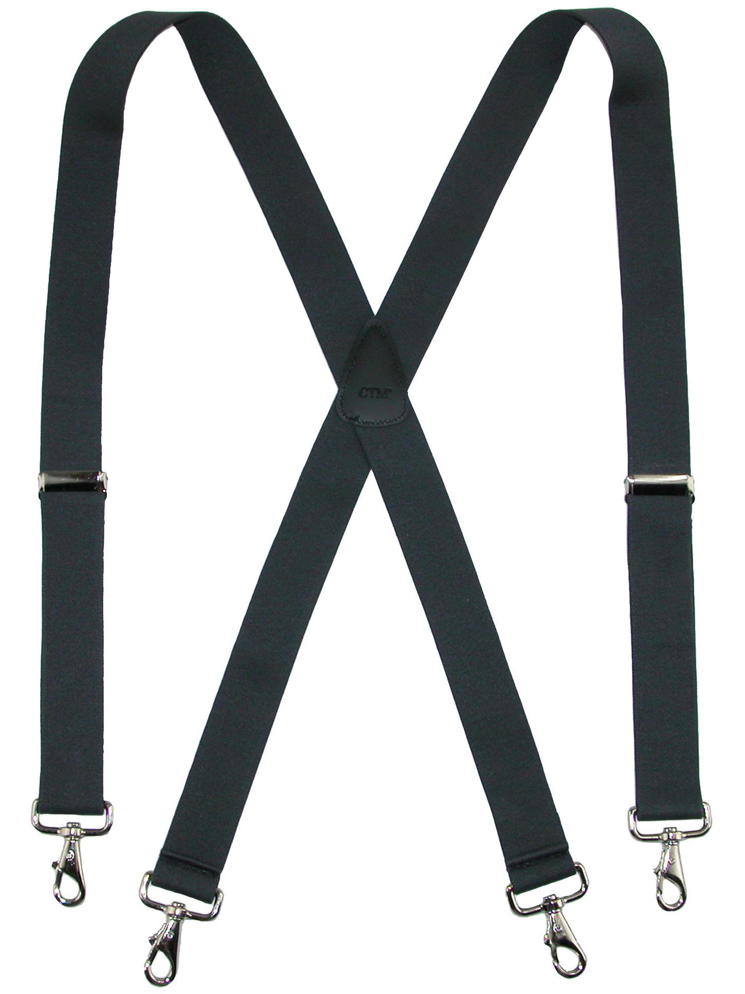 CTM Men's Big & Tall Elastic Solid X-Back Suspender with Swivel Hook Ends