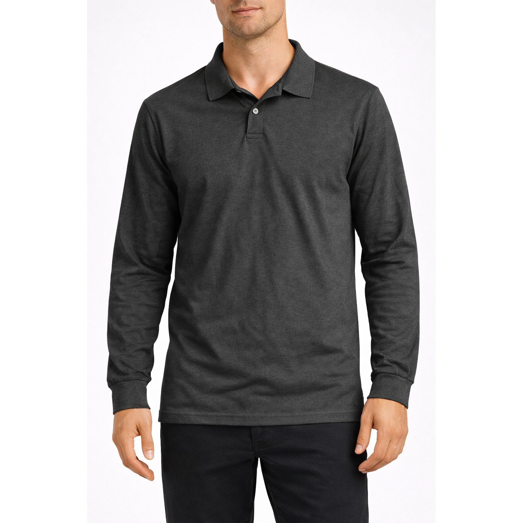 BenBen Men's Lightweight Long Sleeve Polos, 5 Pack - Everyday Wear