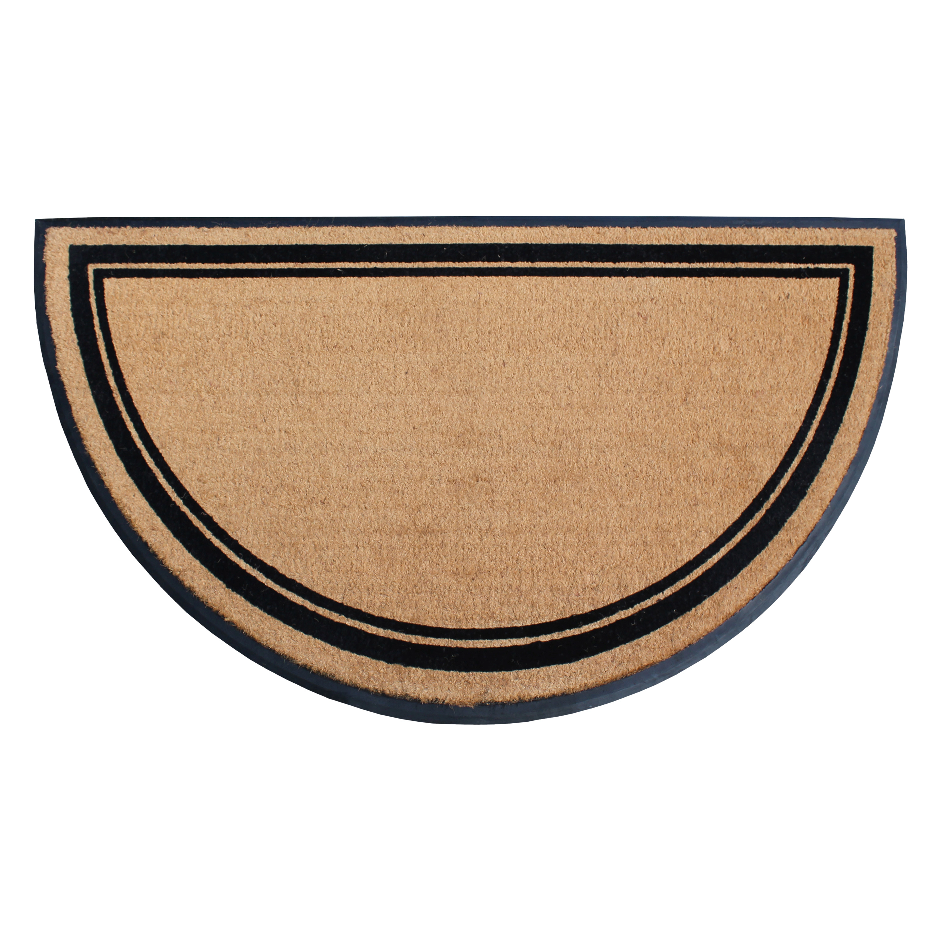 A1HC Half-Round Coir and Rubber Door Mat 36x72 Inches Low-Profile Long-Lasting Classic Semicircle