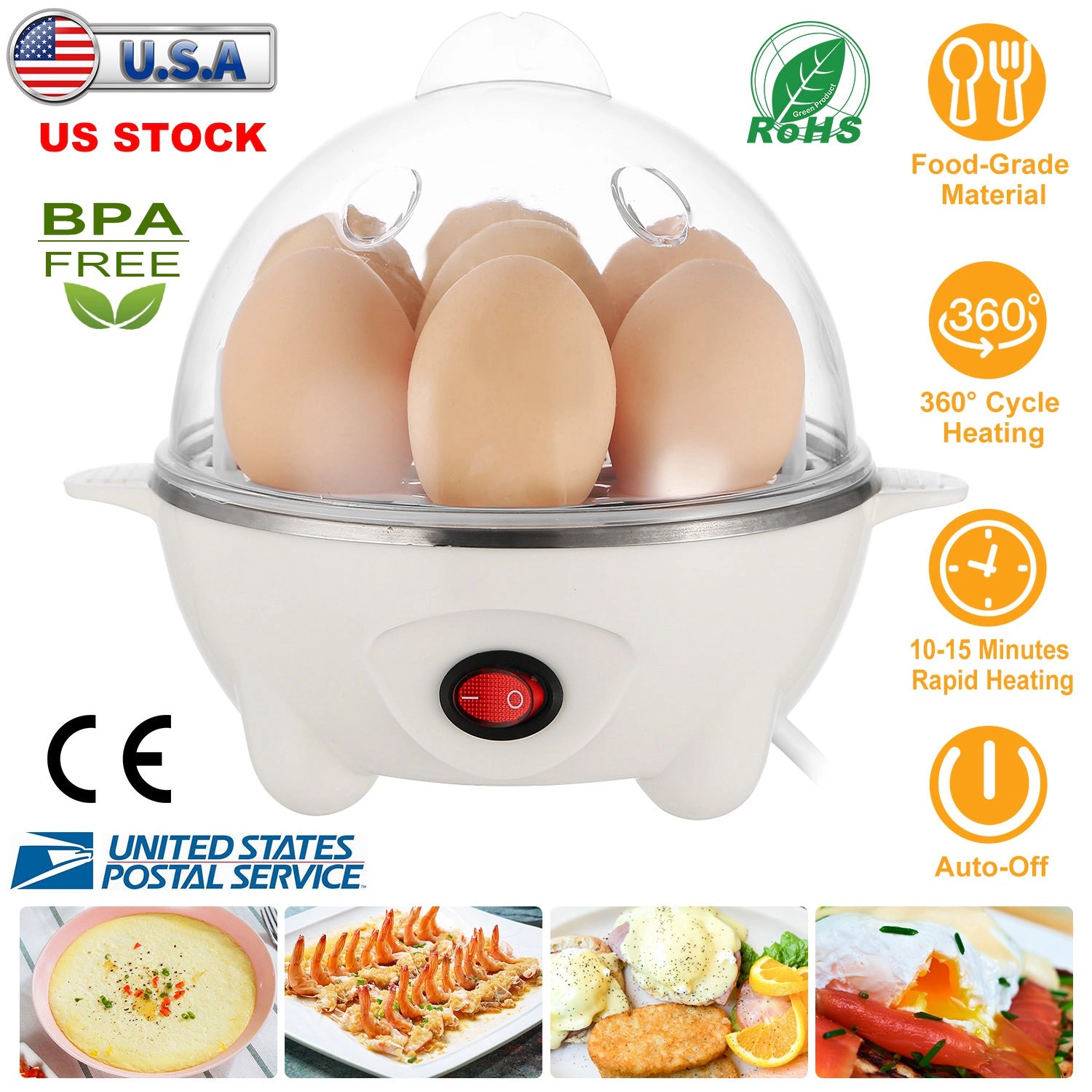 GBruno 7-Egg BPA-Free Electric Egg Cooker