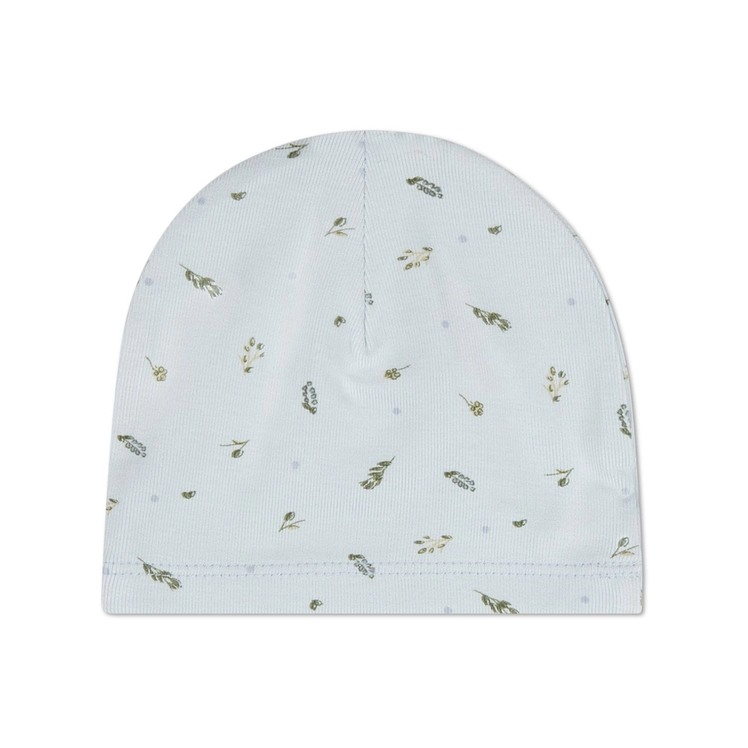 Memoi Baby Boy "Tiny Leaves" Rayon-Blend Fine-Gauge Mini-Print Beanie