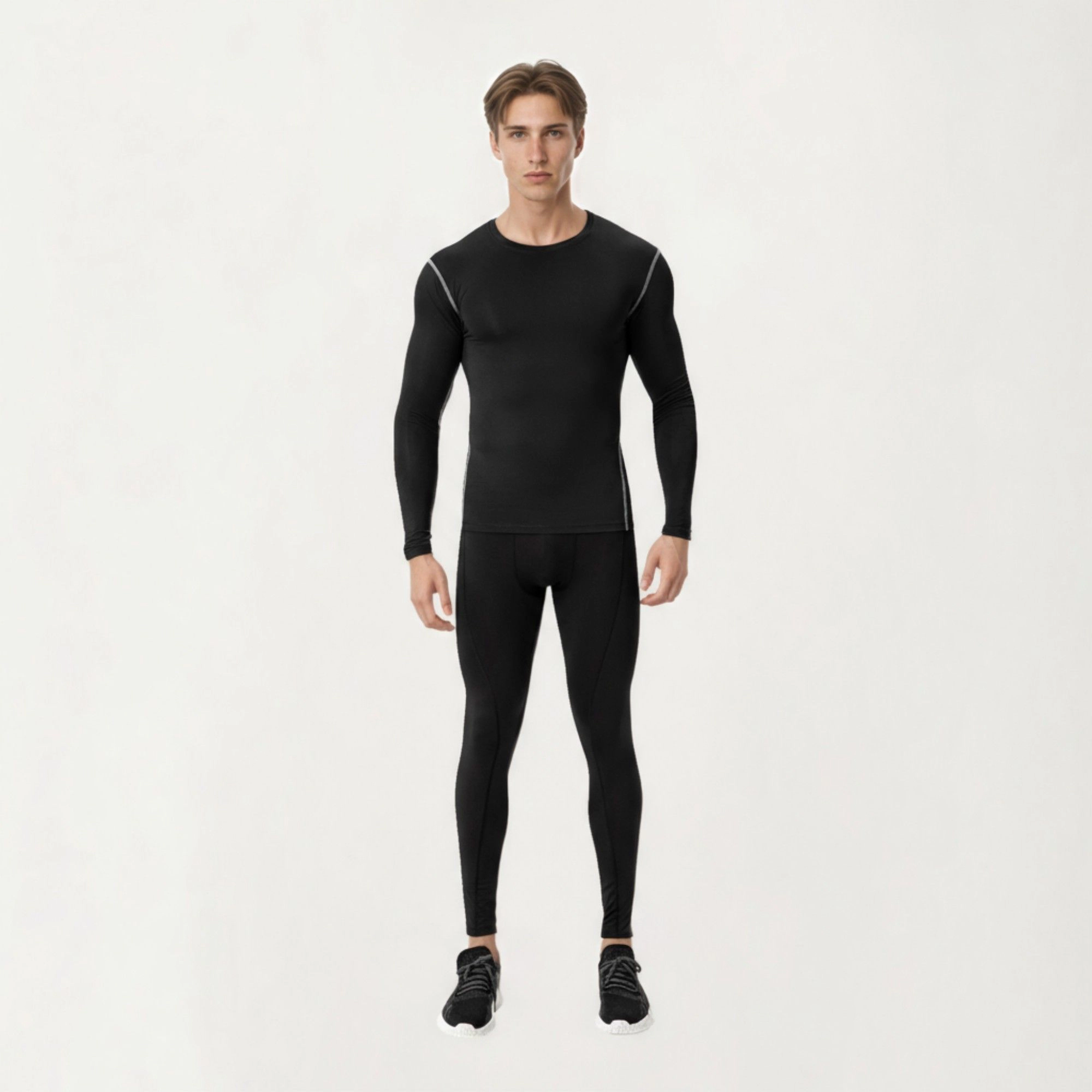 Anna-Kaci Men's Long Sleeve Compression Base Layer Top with Stretch Fit and Moisture-Wicking Fabric