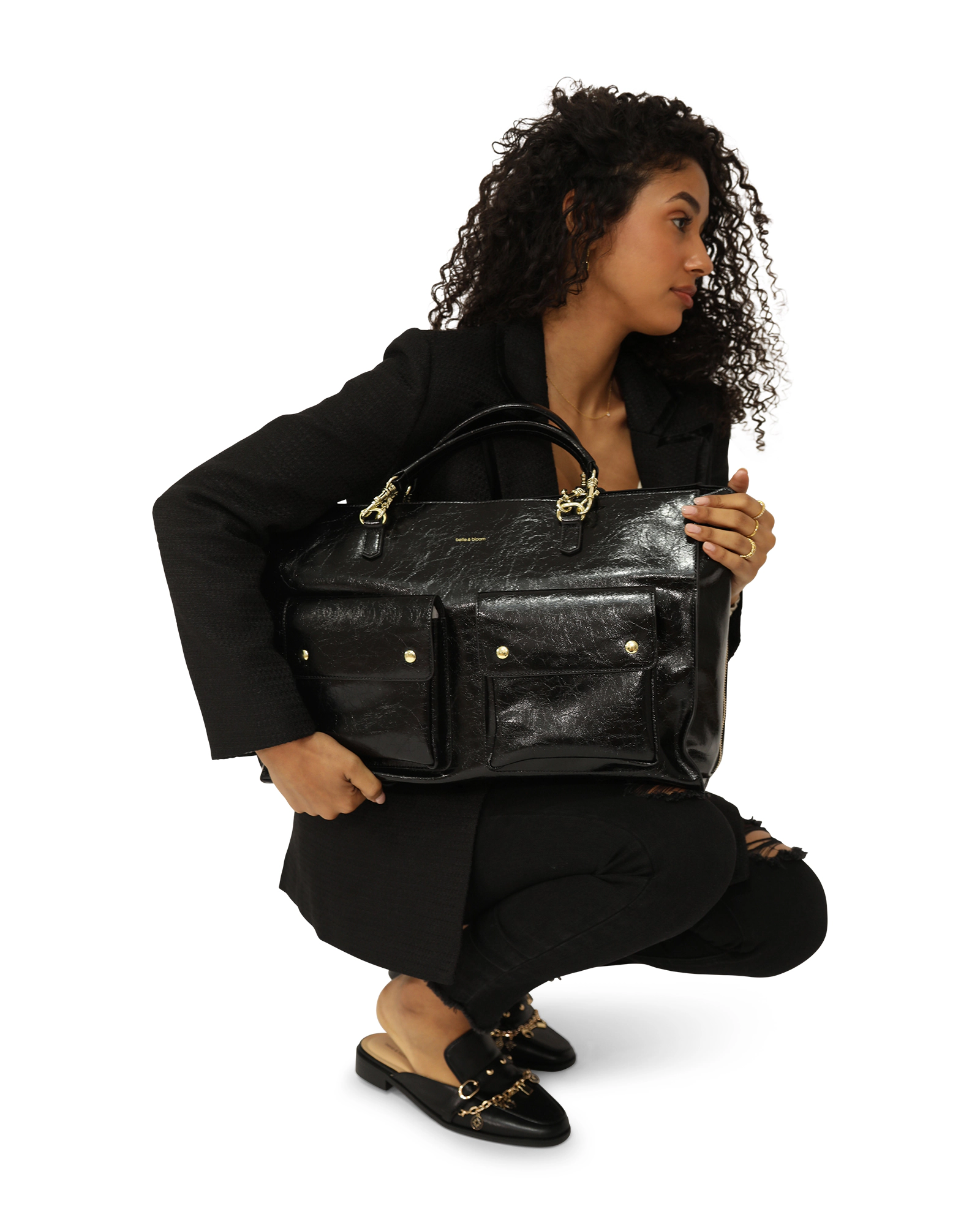 Belle & Bloom Womens Reflections Leather Shoulder Bag