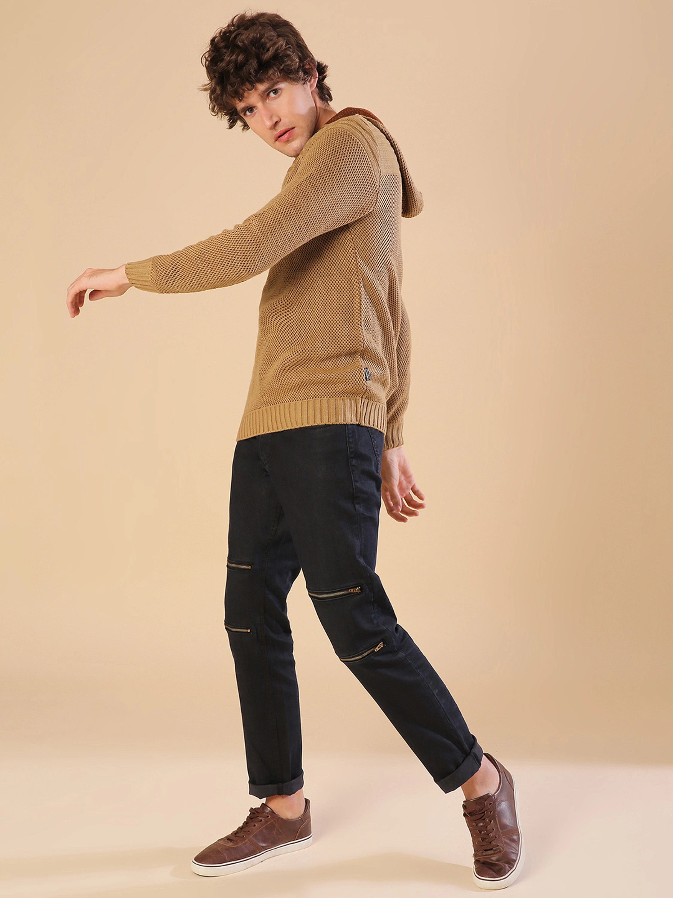Campus Sutra Men's Solid Full Sleeve Stylish Casual Sweaters