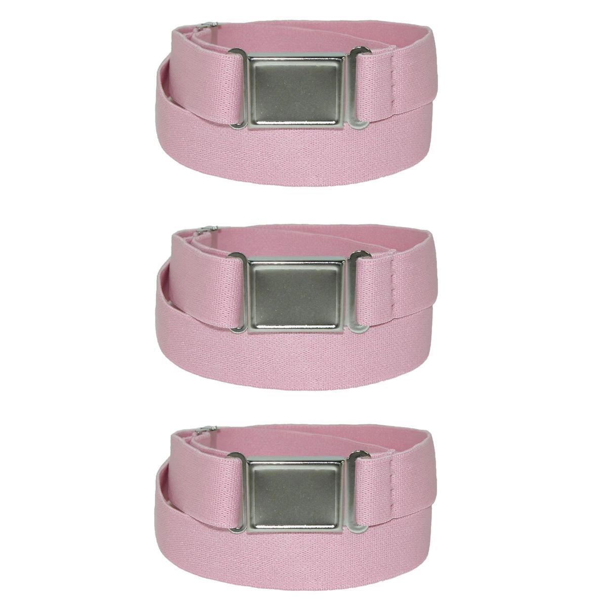 CTM Kids' Elastic Stretch Belt with Magnetic Buckle (Pack of 3)