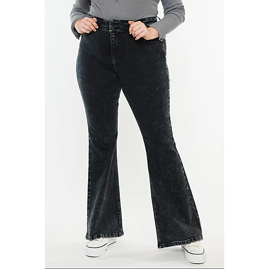 KanCan Women's Plus Size Ultra High Rise Flare Jeans Amirah