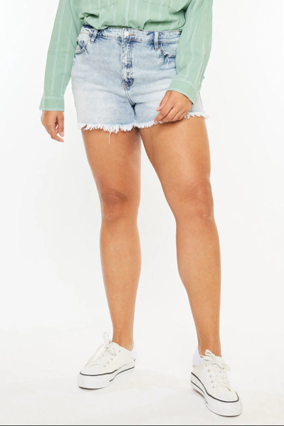 KanCan Women's Plus Essentials High Rise Mom Shorts Anastasia