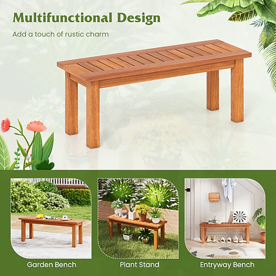 SUGIFT Brown 34-in Solid Shorea Hardwood Plant Stand Flower Pot Holder and Display Shelf for Indoor