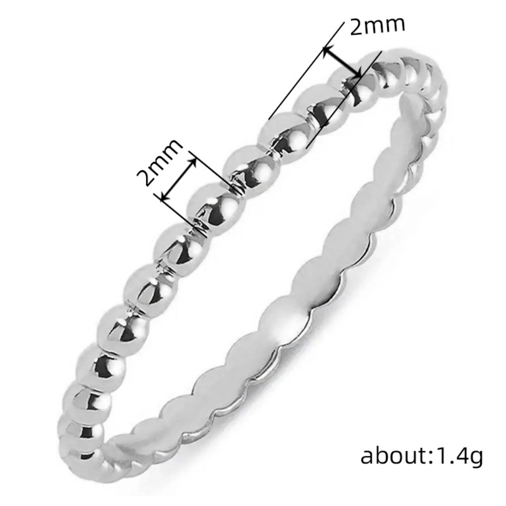 Wardrobe Whimsy Beaded Thin Stackable Band Ring for Women