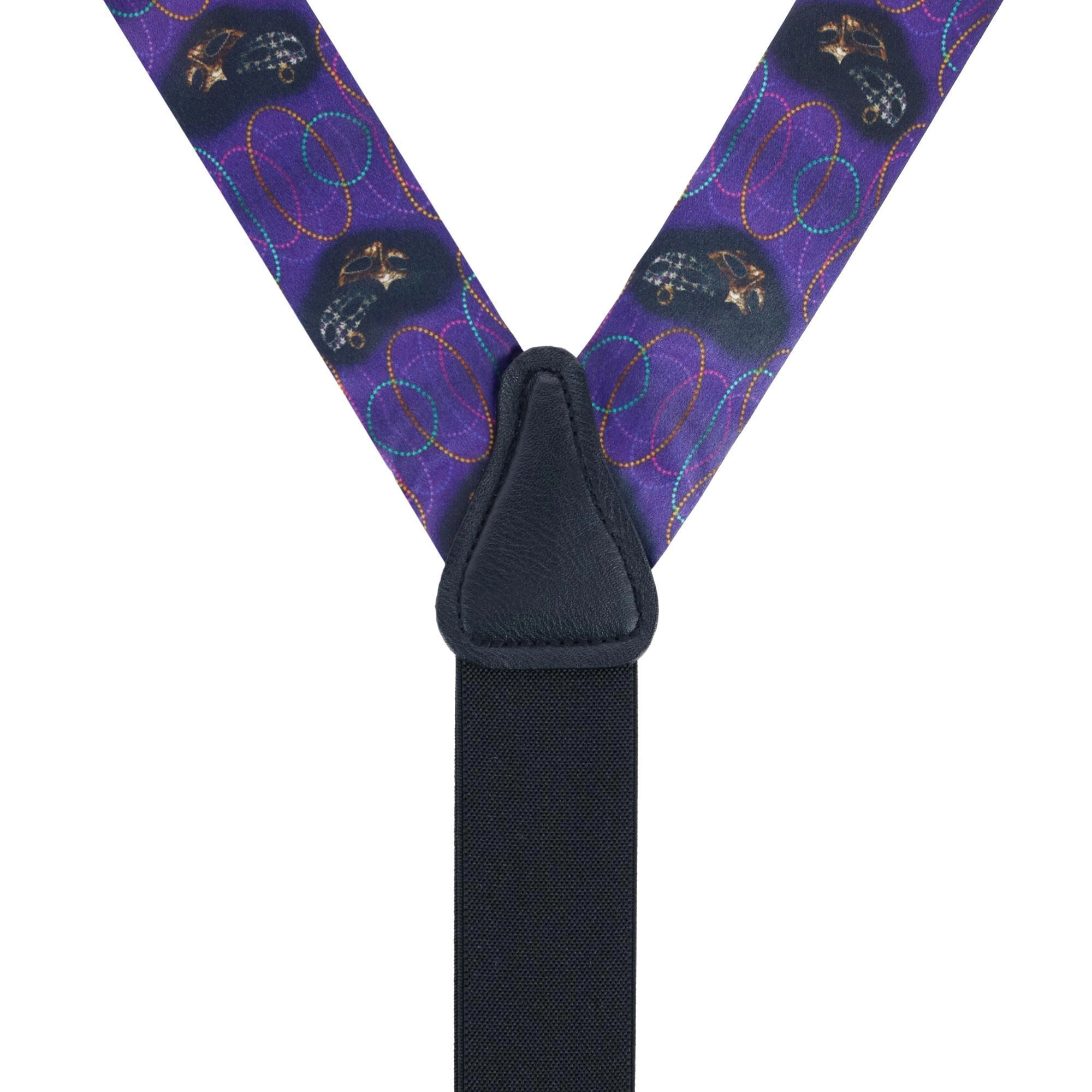 Trafalgar Men's Mardi Gras Celebration Silk Button End Suspenders