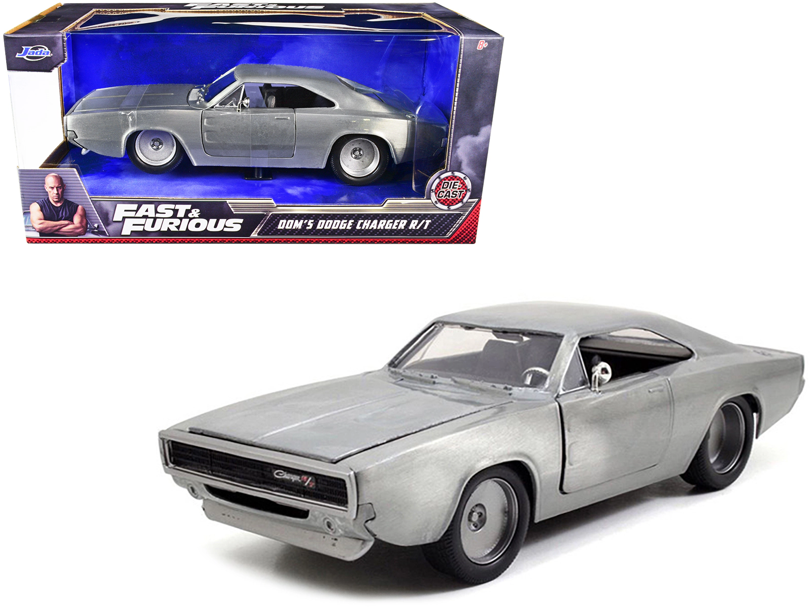 Jada Dom's 1970 Dodge Charger R/T Bare Metal "Fast & Furious 7" (2015) Movie 1/24 Diecast Model Car by Jada