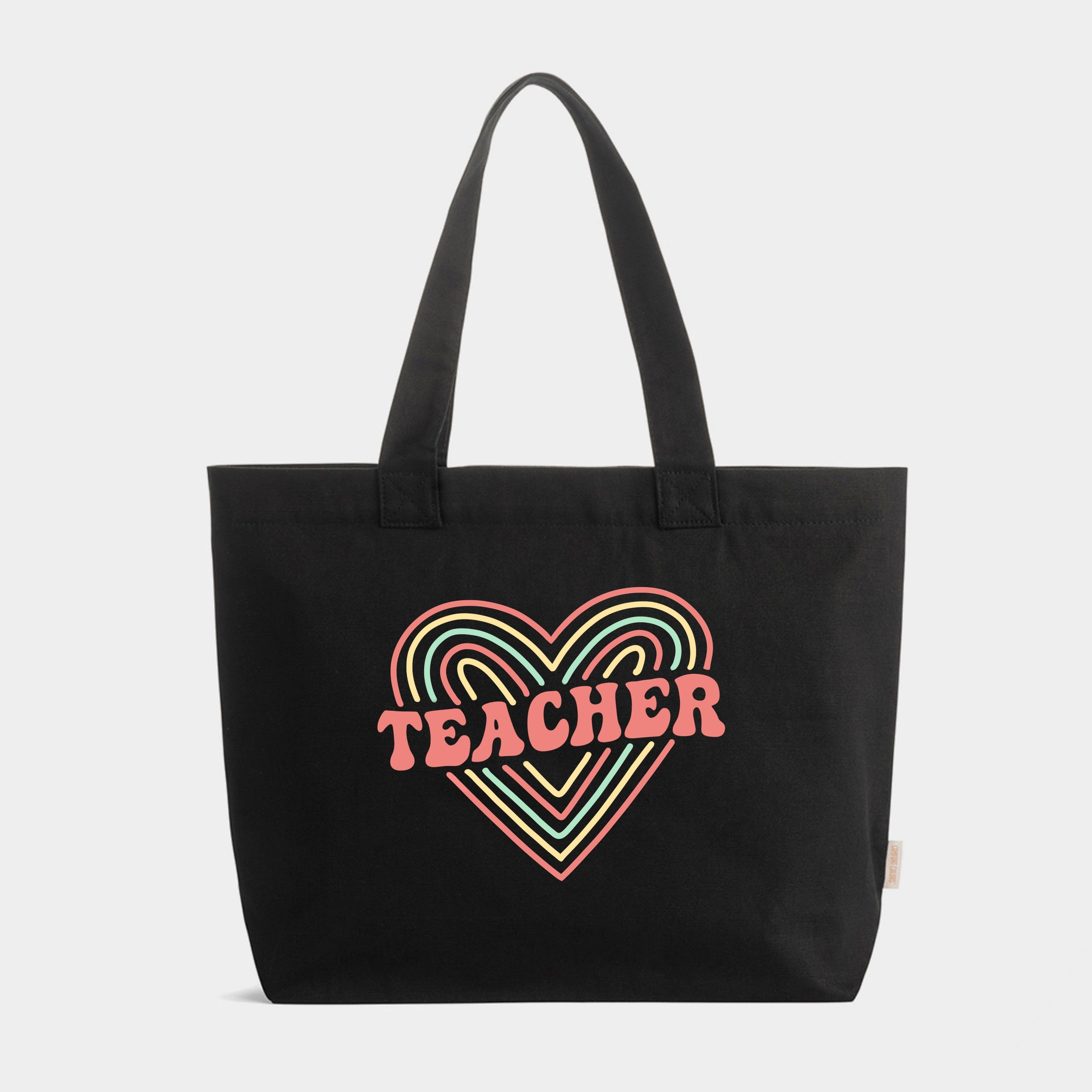 Simply Sage Market - Zippered Canvas Tote Colorful Heart Teacher