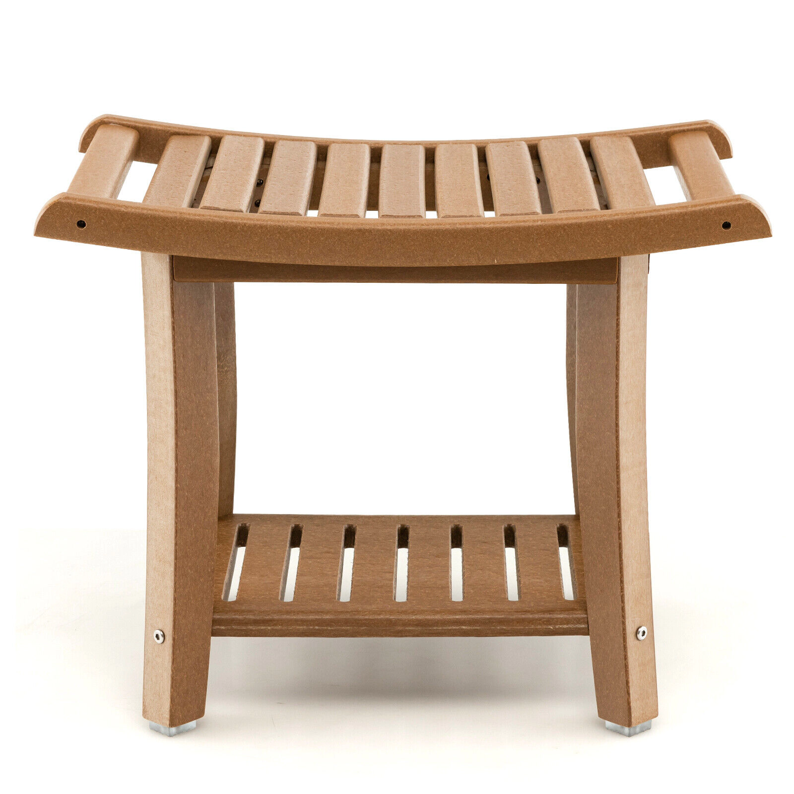 SlickBlue Bathroom Shower Stool Bench with Side Handles and Shelf