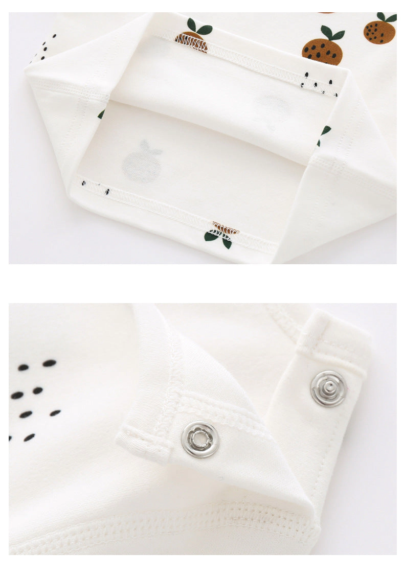 MyKids-USA Baby Allover Fruit Graphic 100% Pure Organic Cotton Side Snap Button Tops