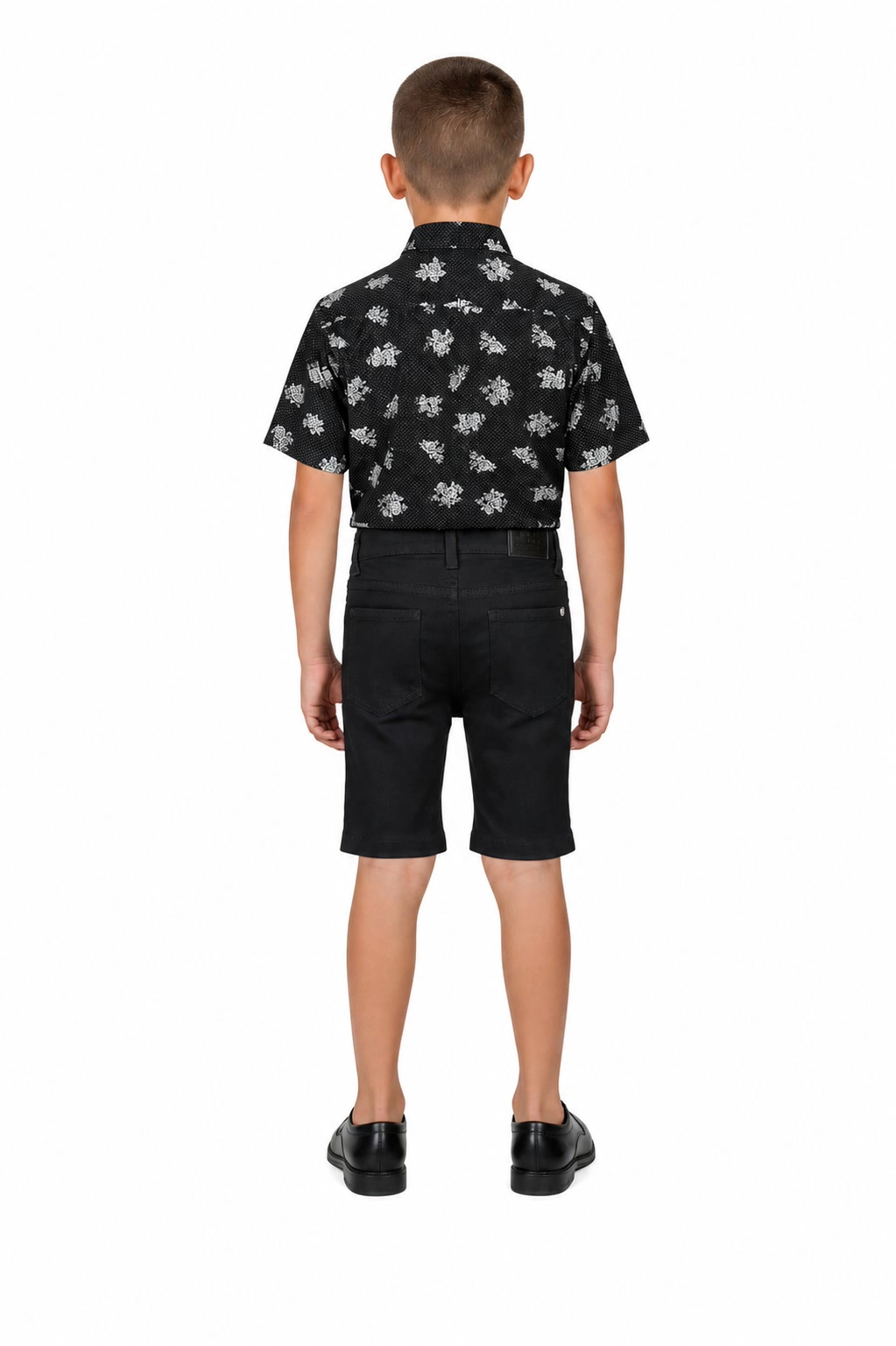 Elie Balleh Boys Slim Fit Floral Button-Down Short Sleeve Shirt
