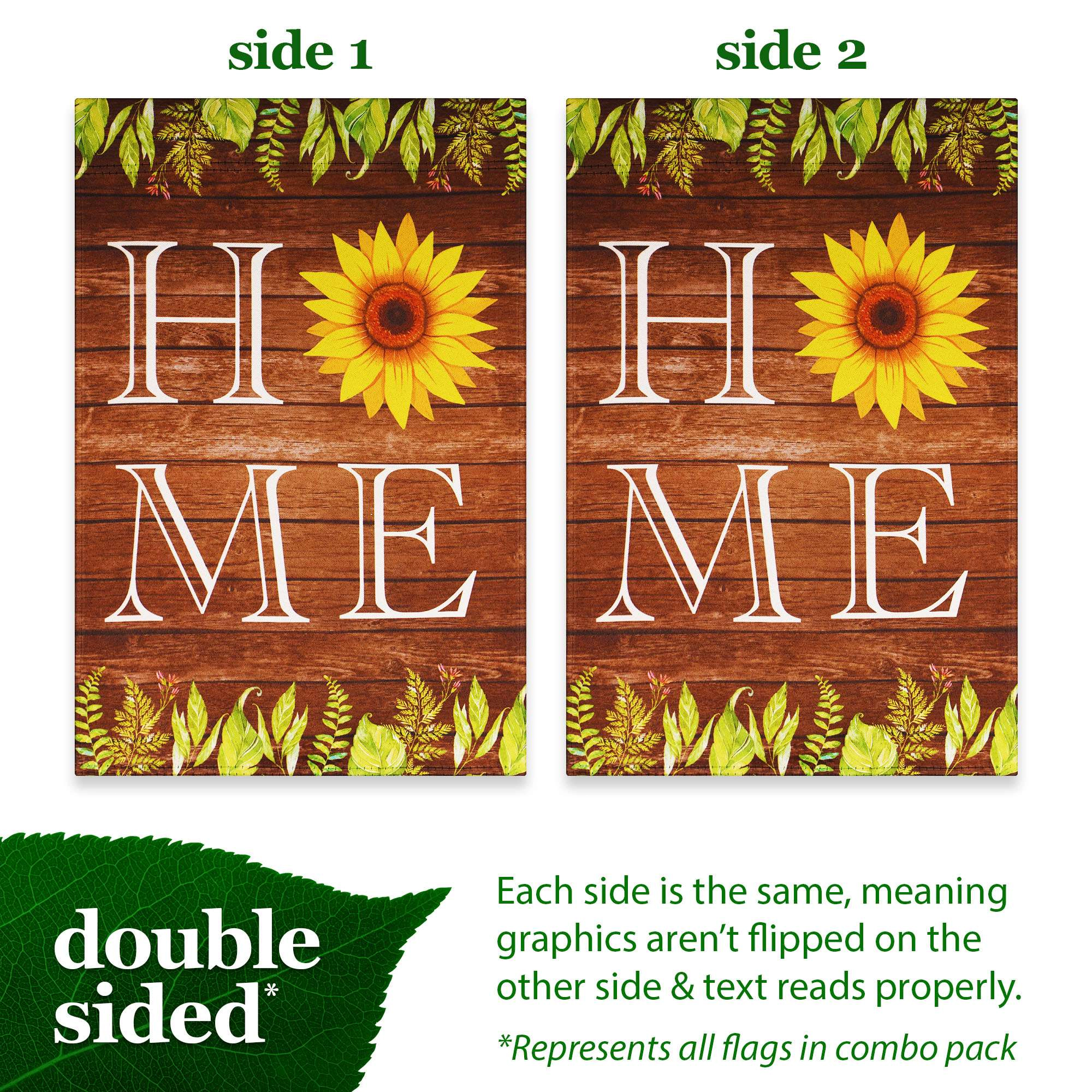 G128 Heart of the Home Welcome Garden Flag Set 6 Pack - Double-Sided 12x18 Home Family Decorative Flags