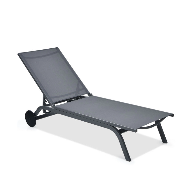 Hivvago 6-Position Adjustable Fabric Outdoor Patio Recliner Chair