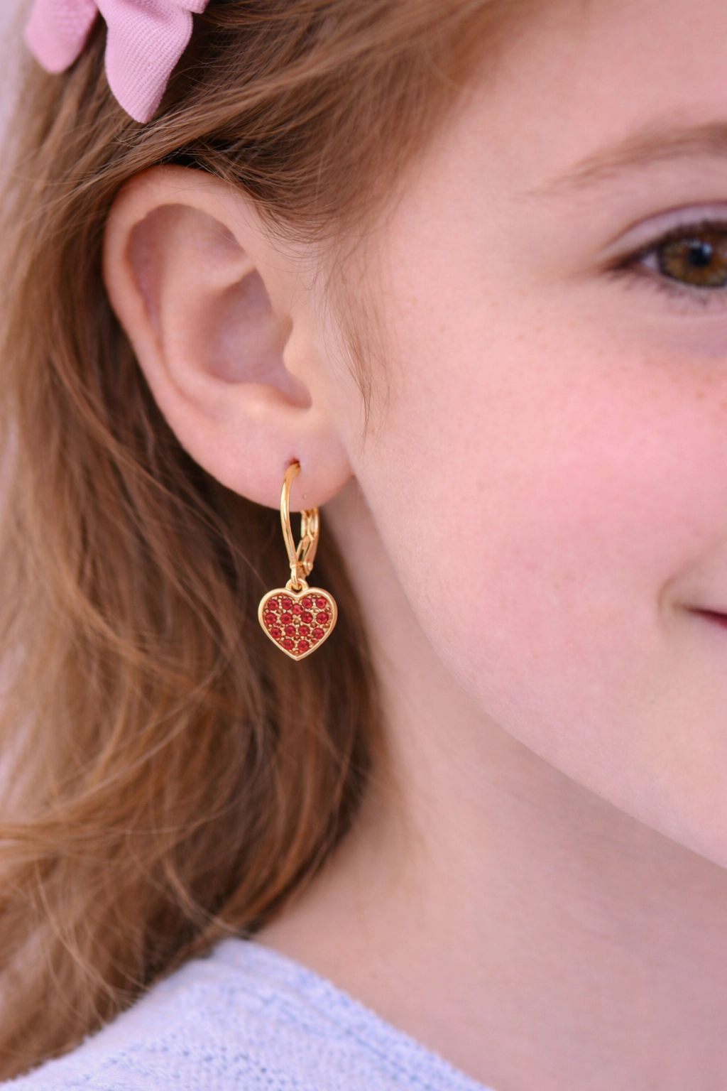 CHANTEUR Kids 18K Gold-Plated Heart Leverback Earrings - Sterling Silver, Hypoallergenic