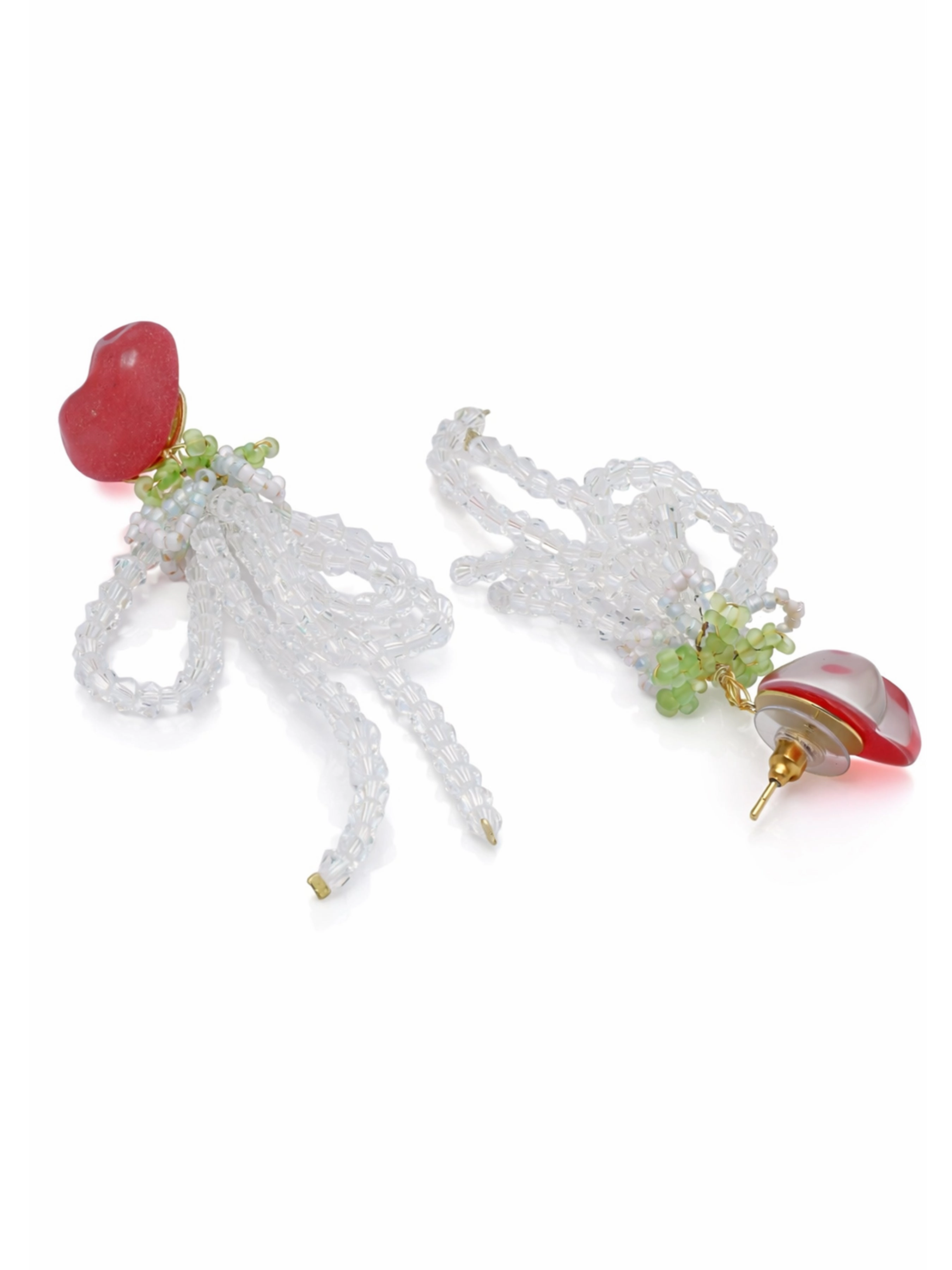 AGP PARIS Womens Heart Stone Drop Earrings