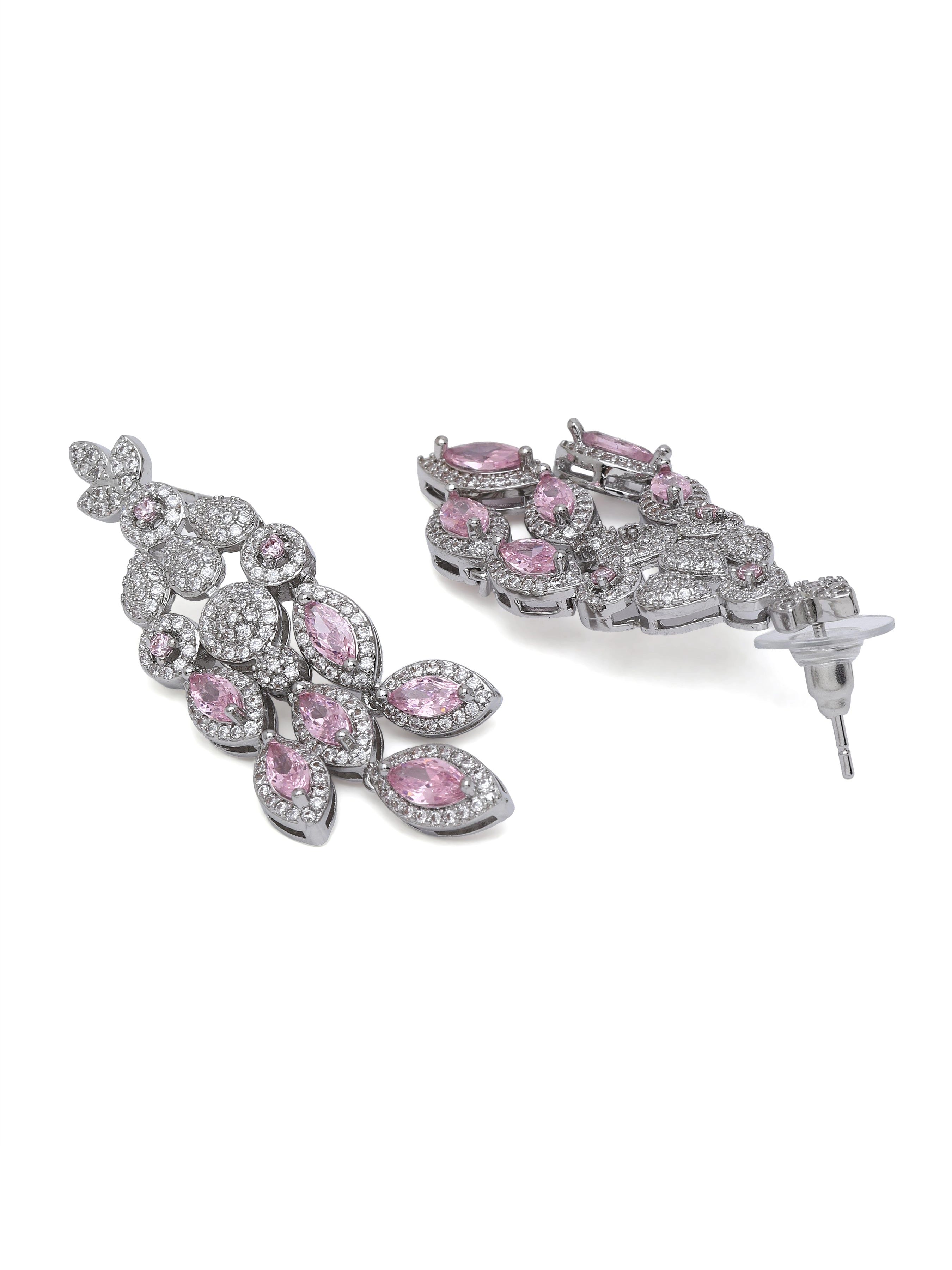 AGP PARIS Womens Marquise Crystal Chandelier Earrings