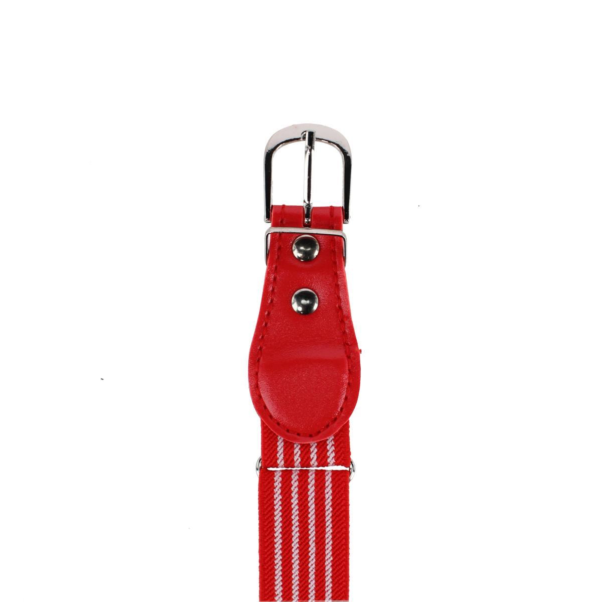 CTM Kids' Striped Elastic Stretch Belt with Buckle