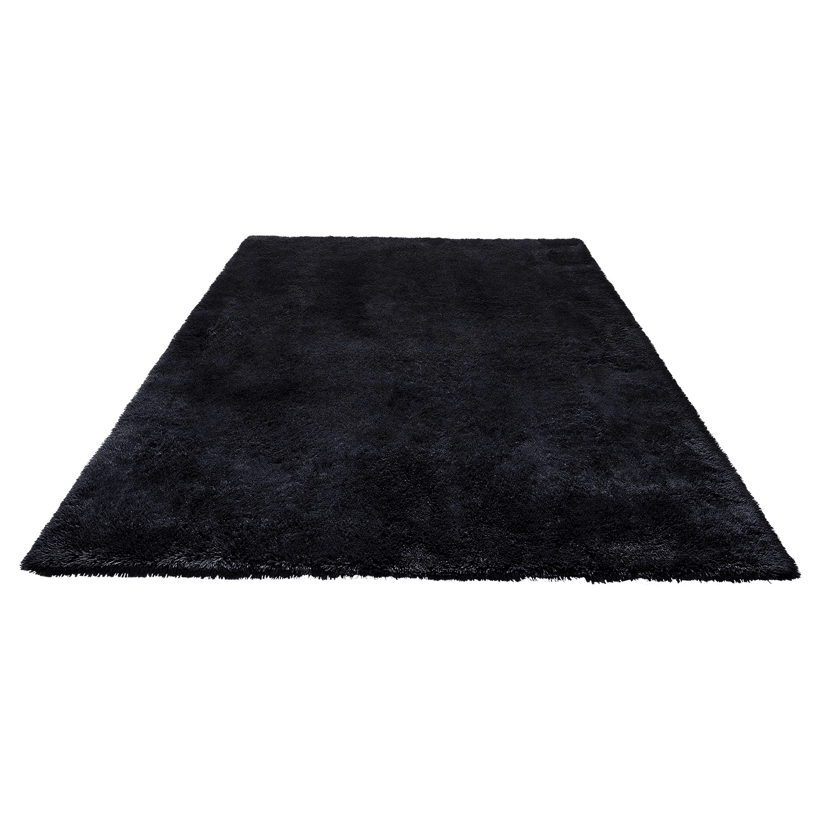 HONGGE 8 x 10 ft Plush Shag Area Rug, Fluffy Black Carpet with Non-Slip Backing for Living Room, Bedroom, Sunroom