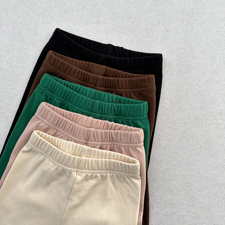 MyKids-USA Children's Solid Color Leggings Girls Kindergarten Trousers