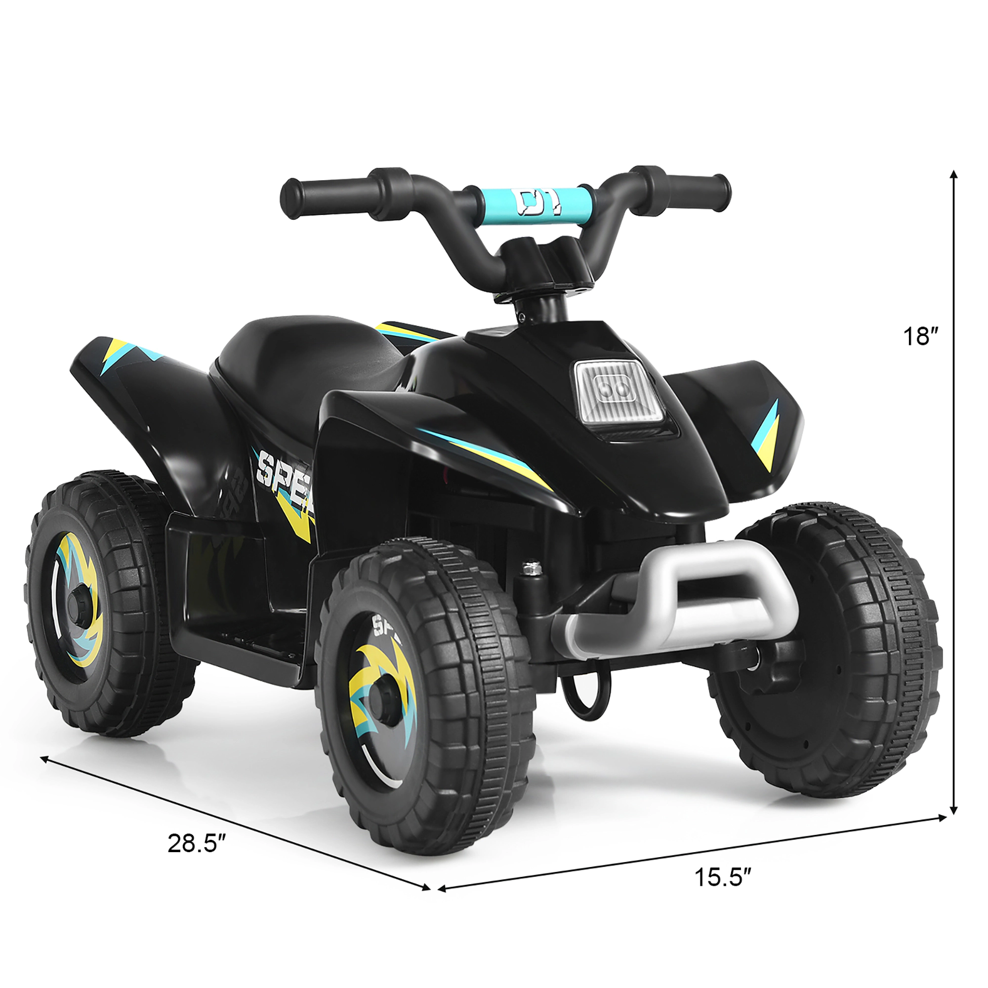Costway 6V Kids Electric Quad ATV 4 Wheels Ride on Toy Toddlers Forward & Reverse Blue