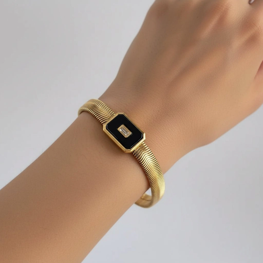 DressAtR Women's Twisted Rope 18K Gold Plated Bracelet
