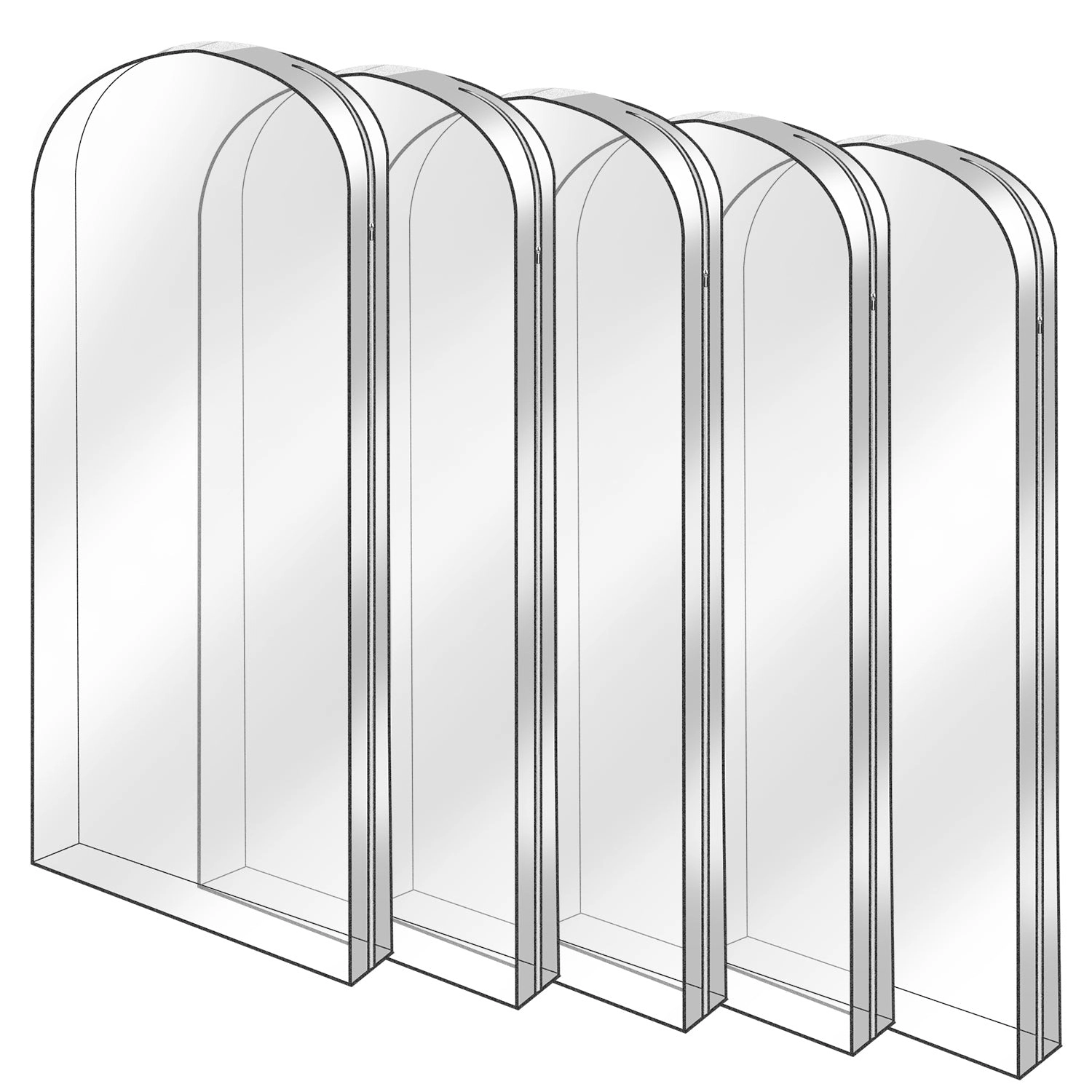 GBruno 5-Piece 60-Inch Garment Bags For Hanging Clothes