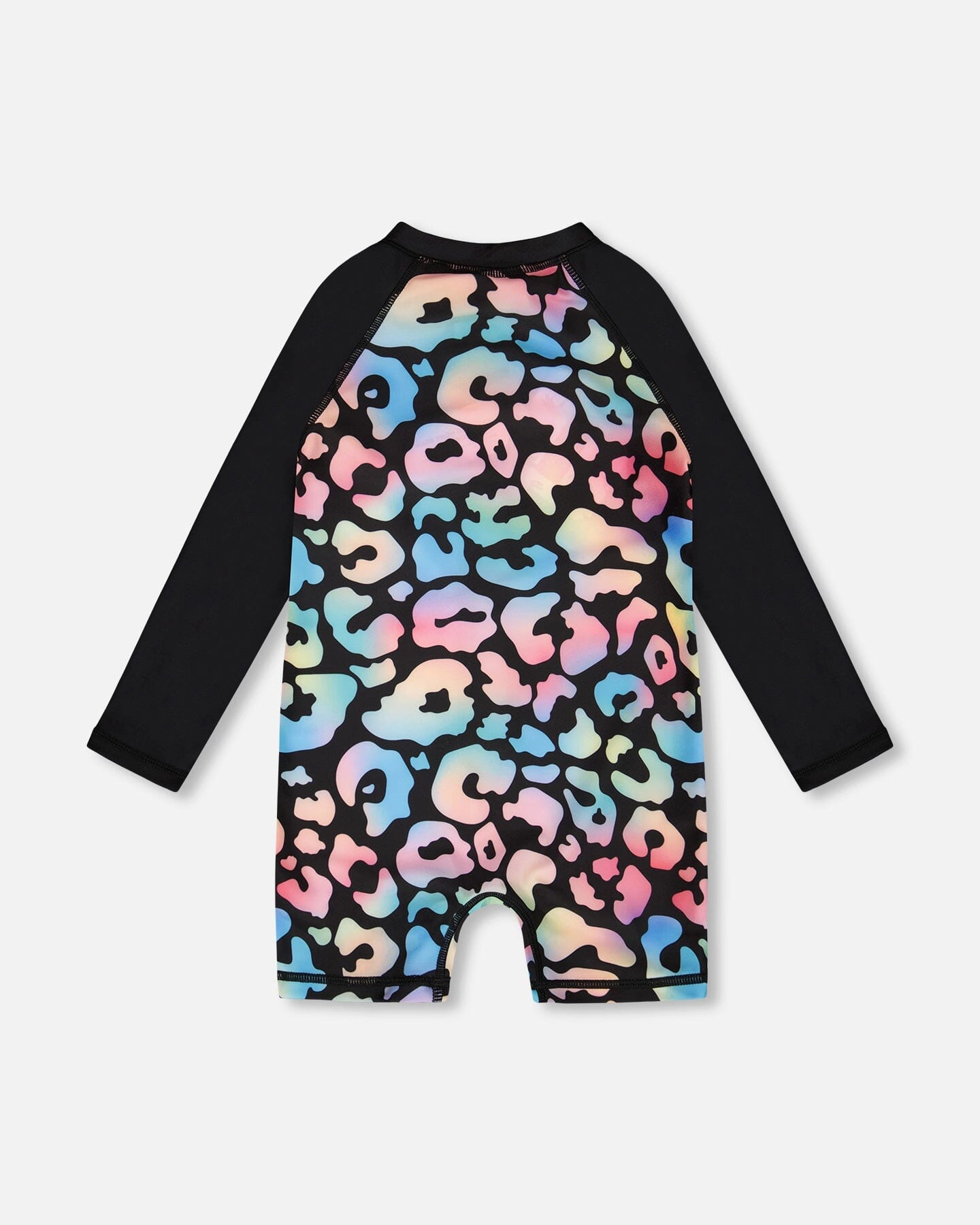 Deux par Deux Girls One-Piece Long Sleeve Rashguard Leopard Print
