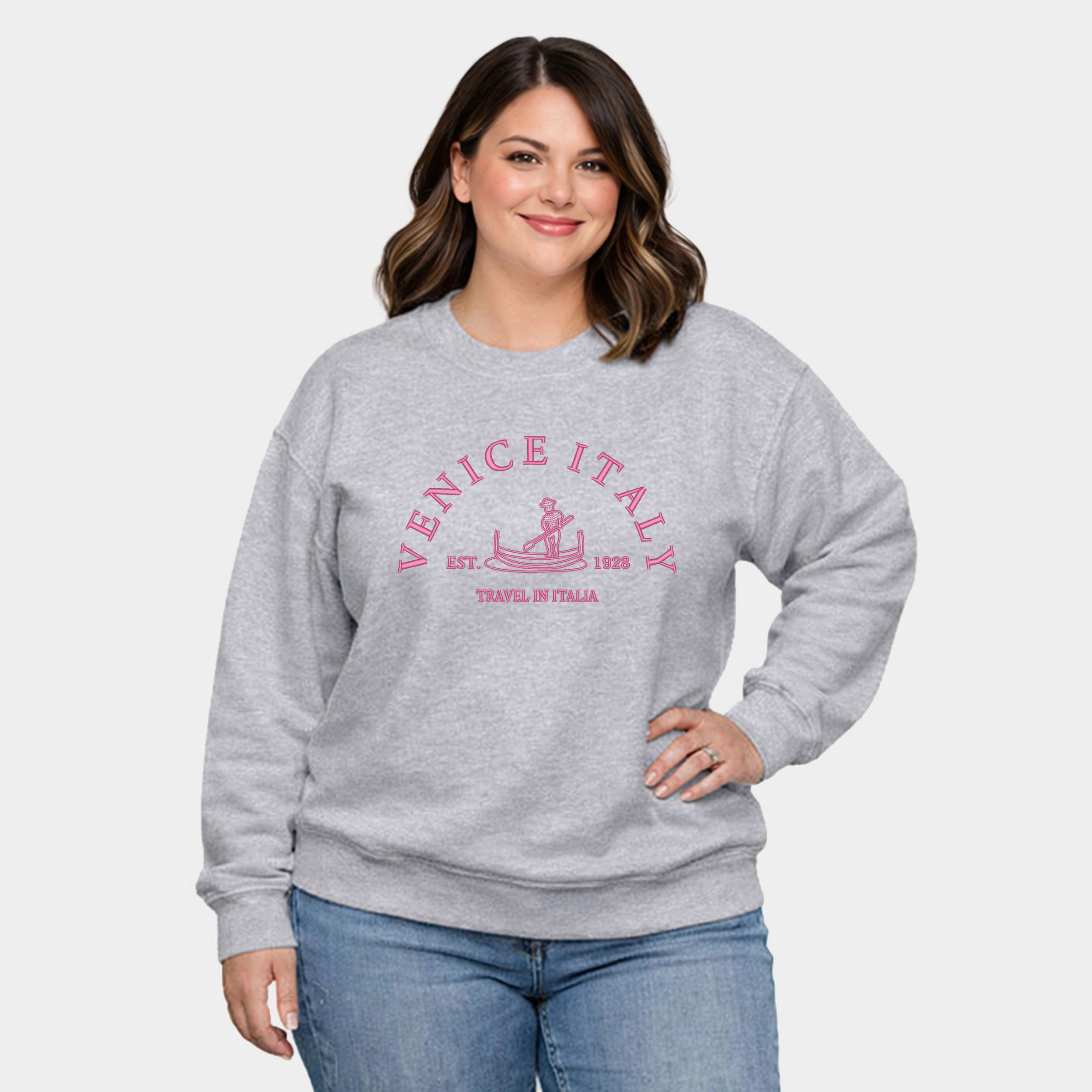 Simply Sage Market - Embroidered Venice Italy  Women's Plus Sized Graphic Sweatshirt