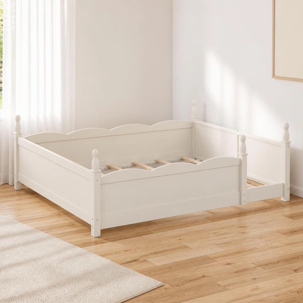 GOODSILO Solid Wood Queen Bed Frame