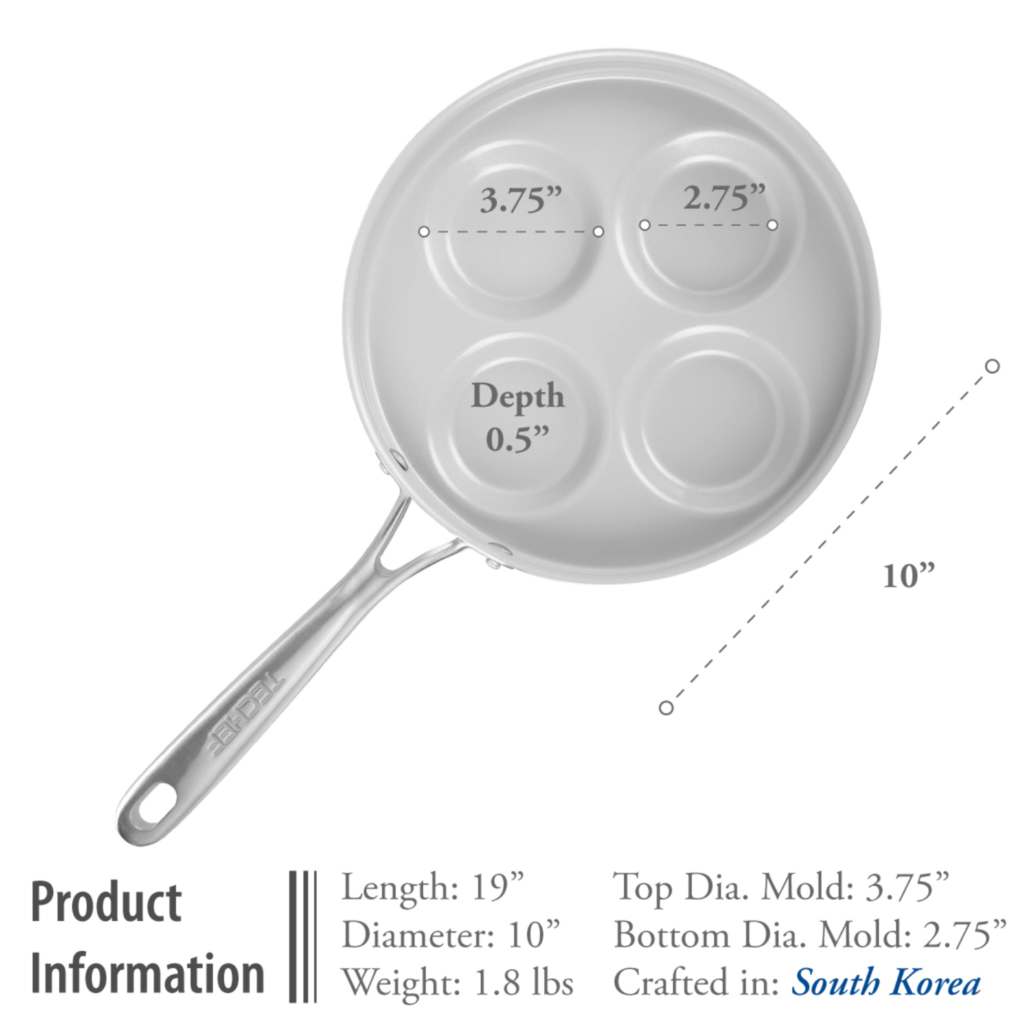 TECHEF - CeraTerra - Ceramic Nonstick 4-Cup Egg Frying Pan