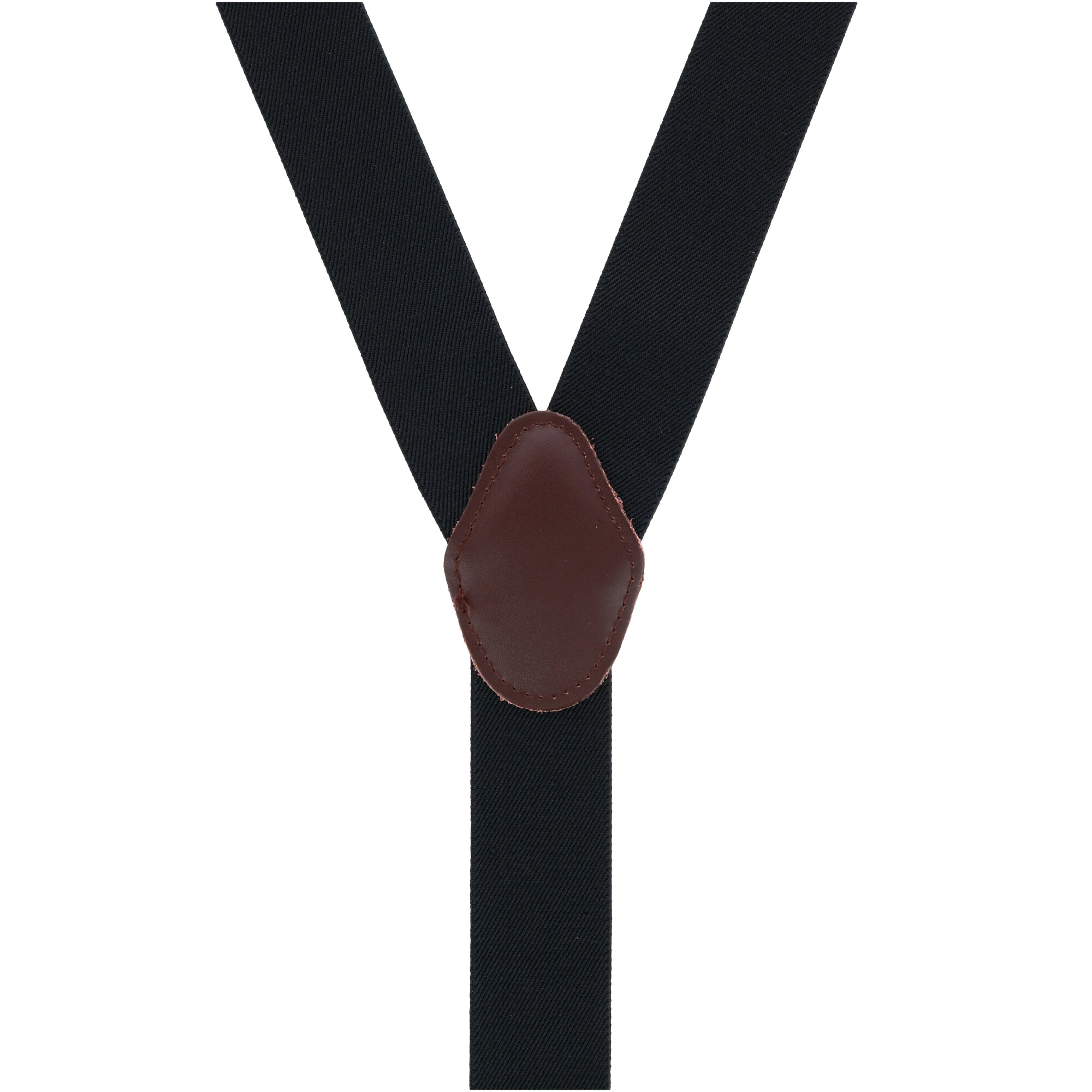 CTM Men's 1.375 Inch Wide Solid Color Y-Back Double Clip-End Suspenders